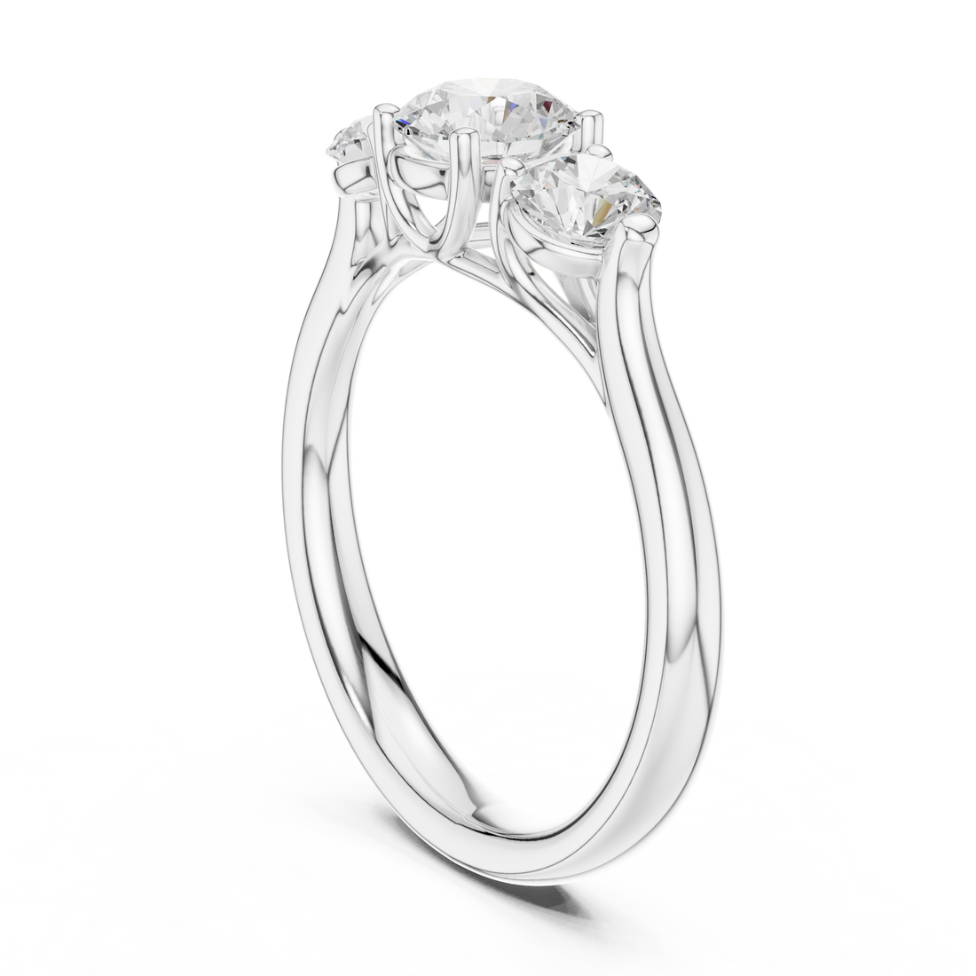 Designer crescent-shaped earrings with curved modern silhouette.