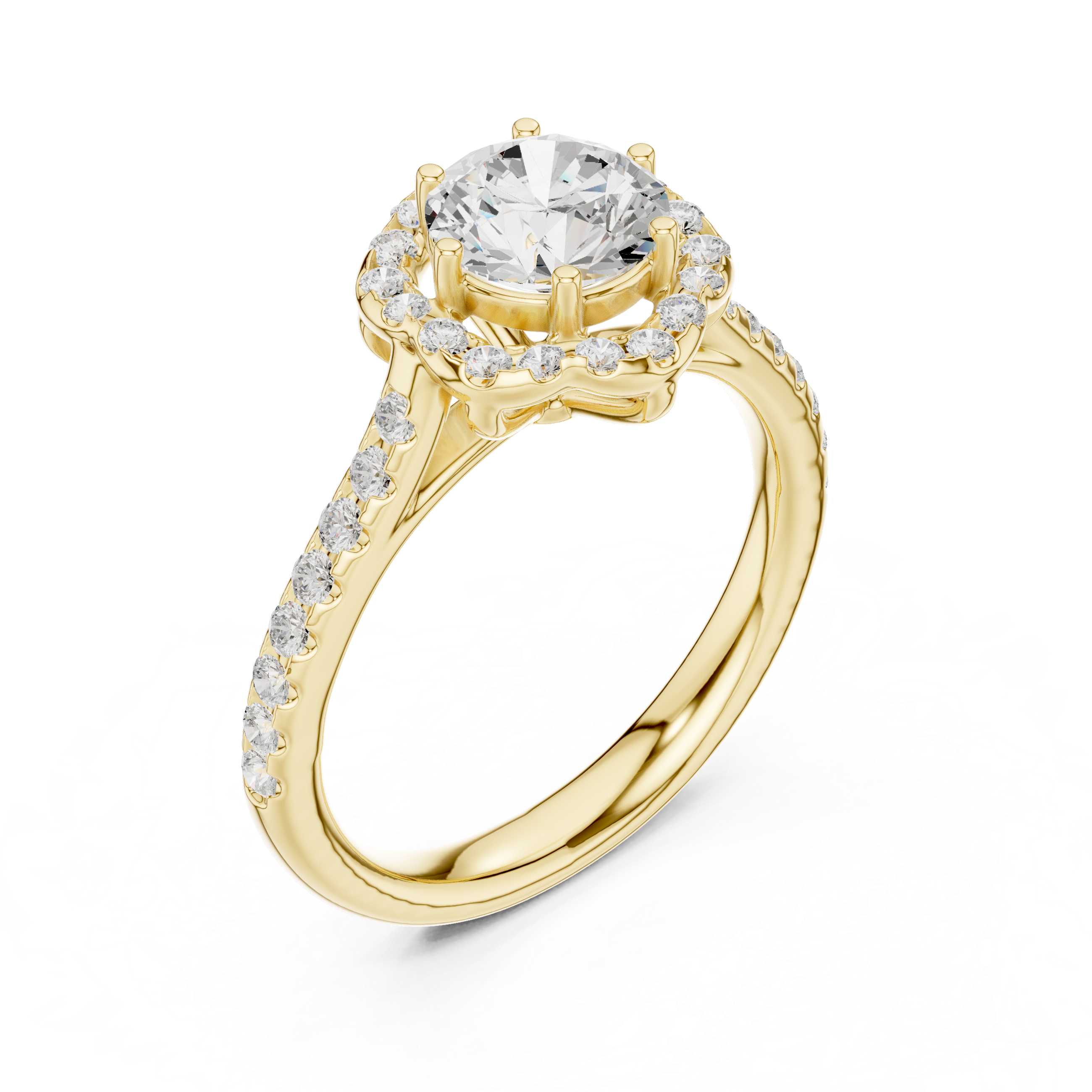 Elegant eternity ring featuring continuous circle of diamonds around the band.