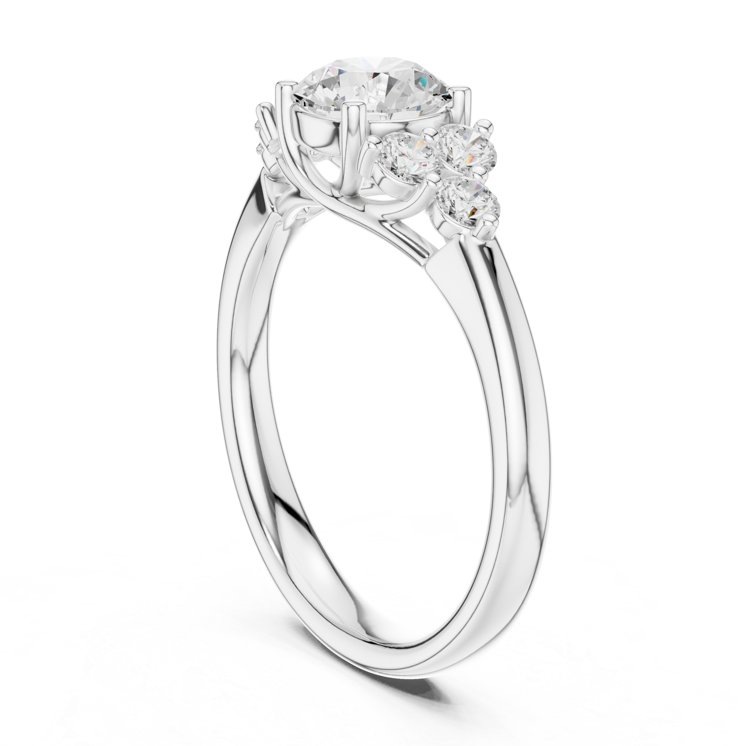 Designer crescent-shaped earrings with curved modern silhouette.