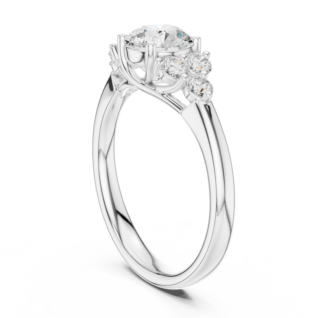 Designer crescent-shaped earrings with curved modern silhouette.