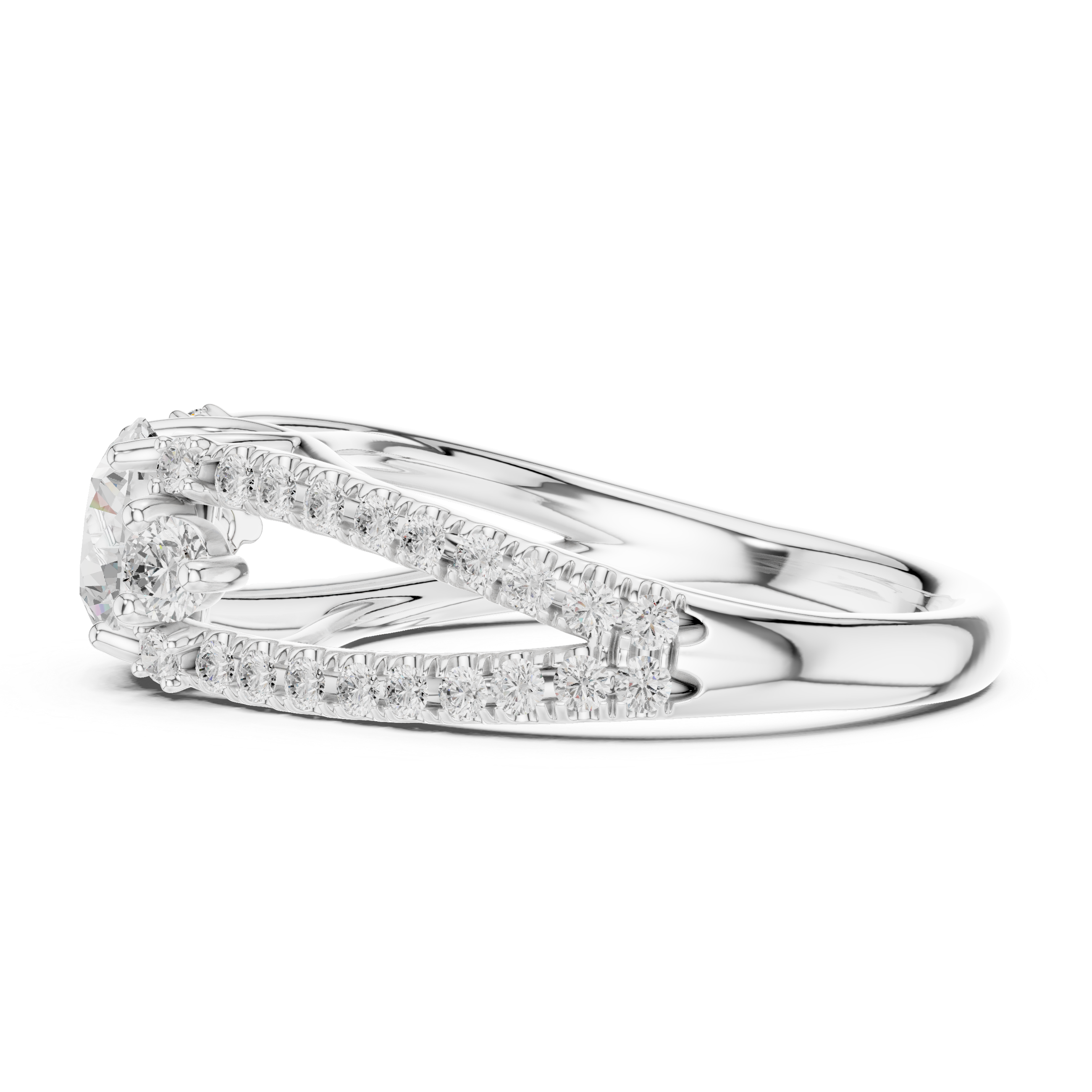 Luxury diamond brooch featuring intricate symmetrical pattern.