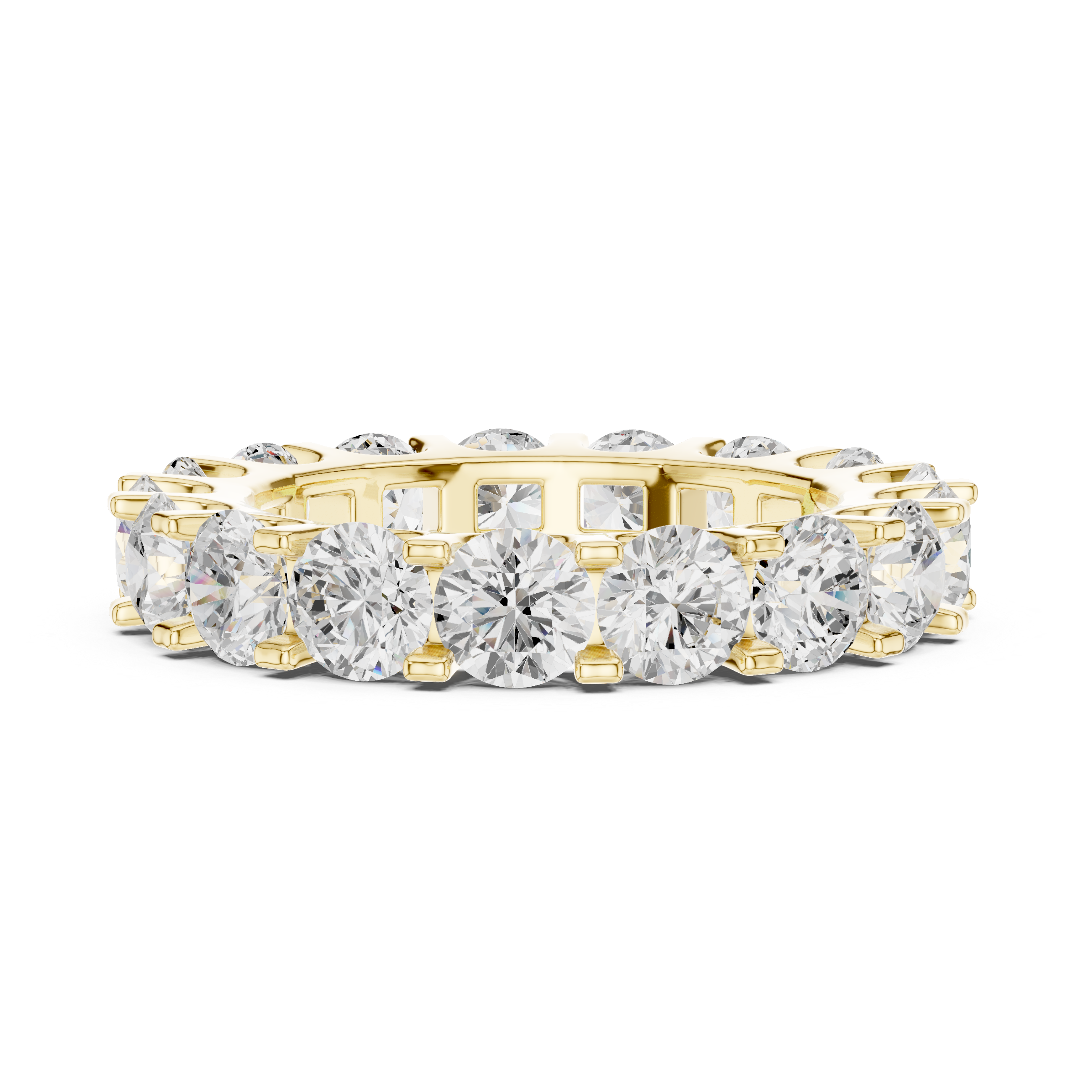 Stylish multi-band ring featuring layered metal structure.