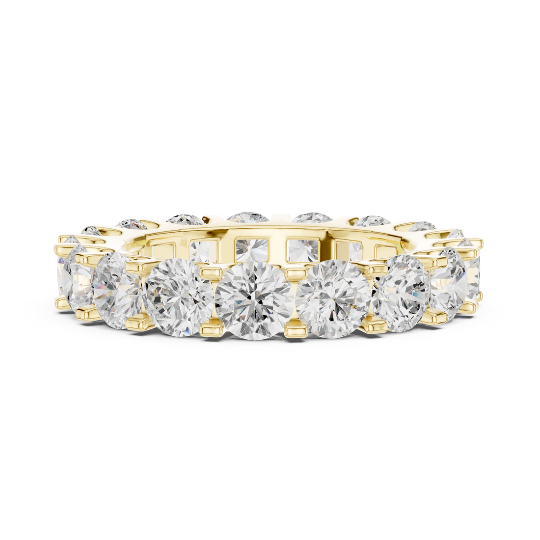 Stylish multi-band ring featuring layered metal structure.