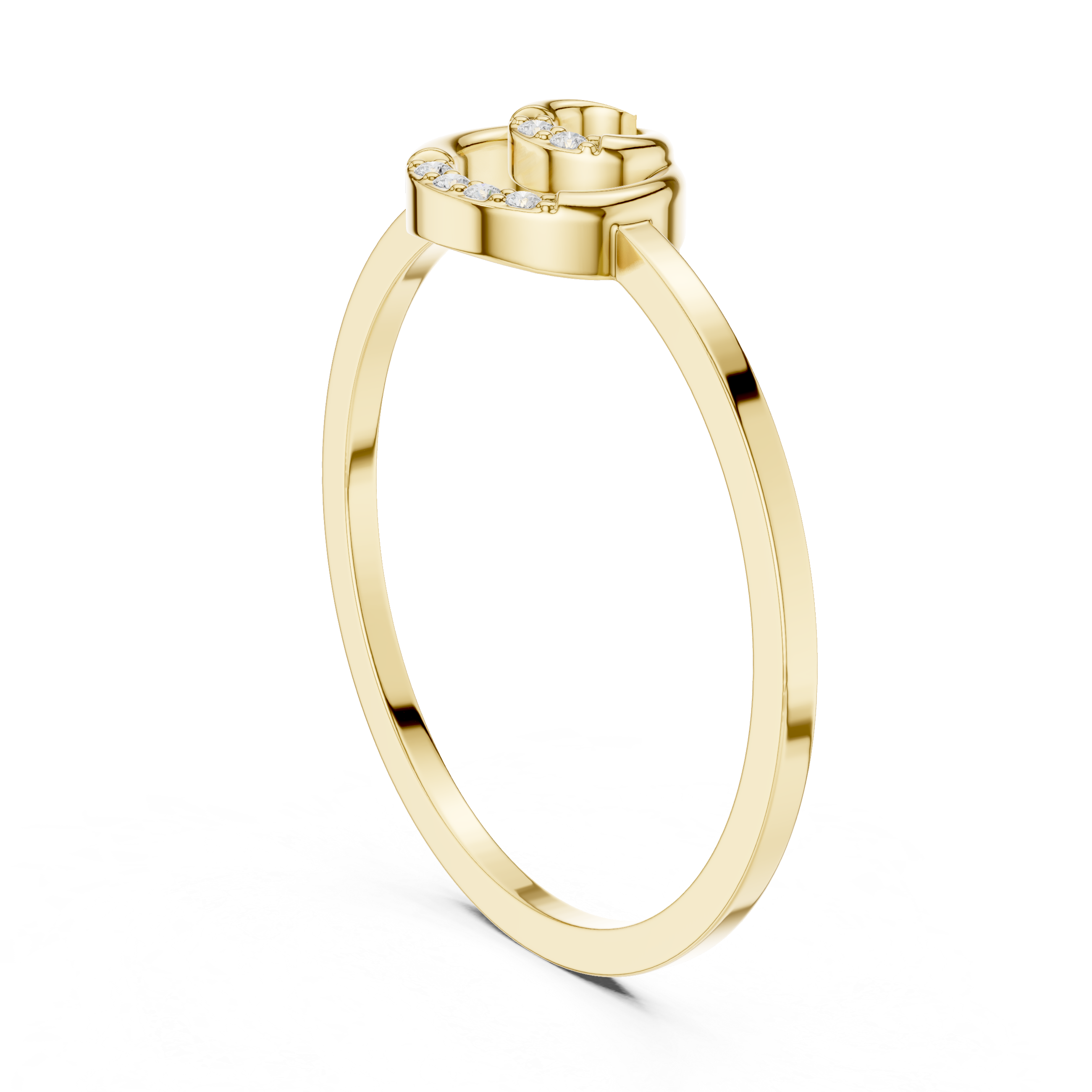Modern promise ring featuring minimalist structure.