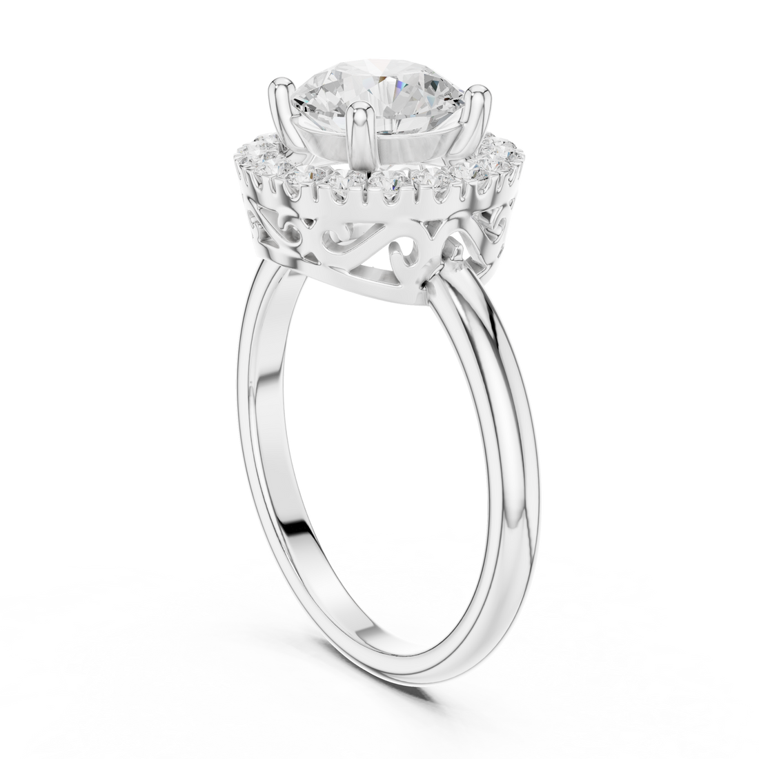 Modern three-stone diamond ring symbolizing past present and future with elegant design.