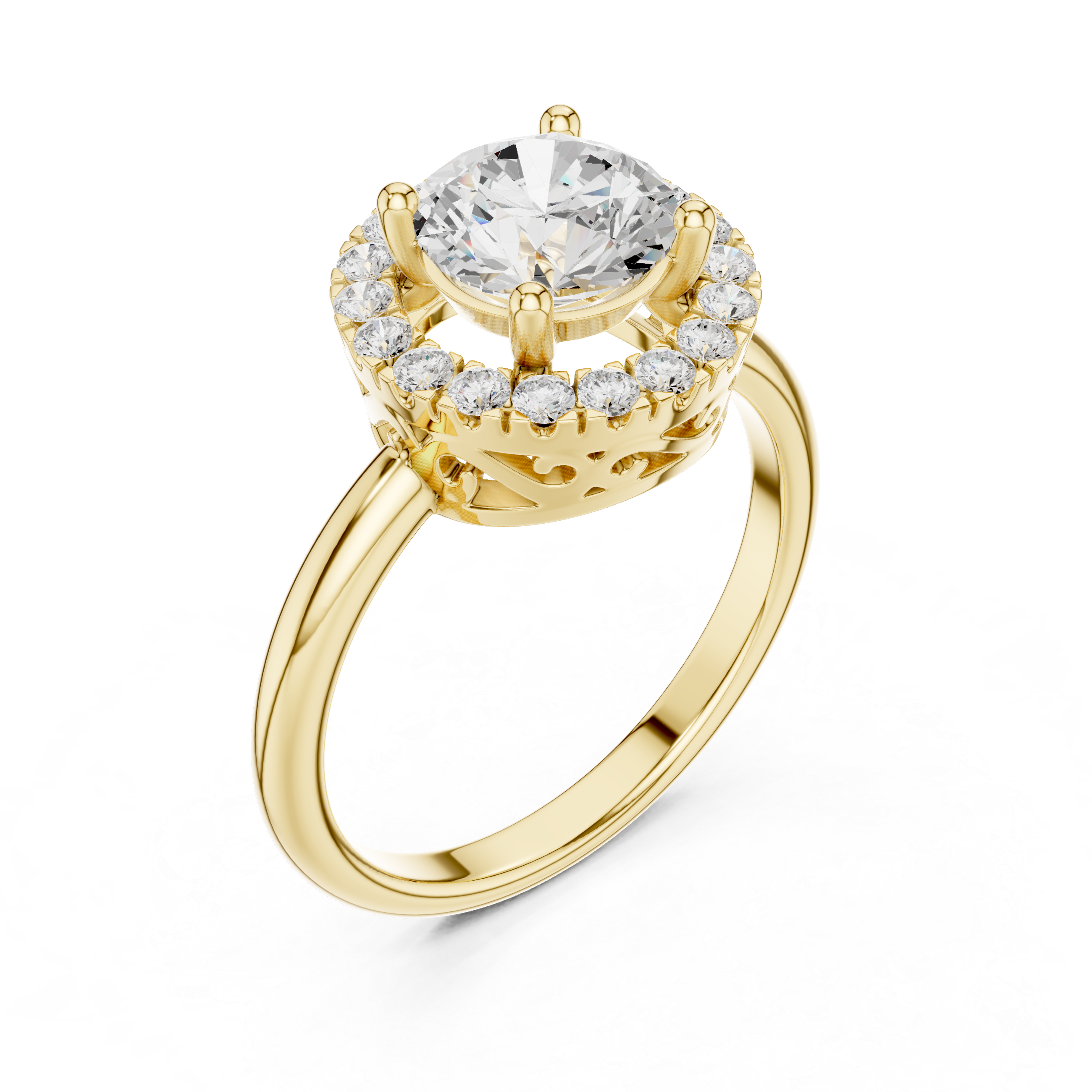 Elegant eternity ring featuring continuous circle of diamonds around the band.