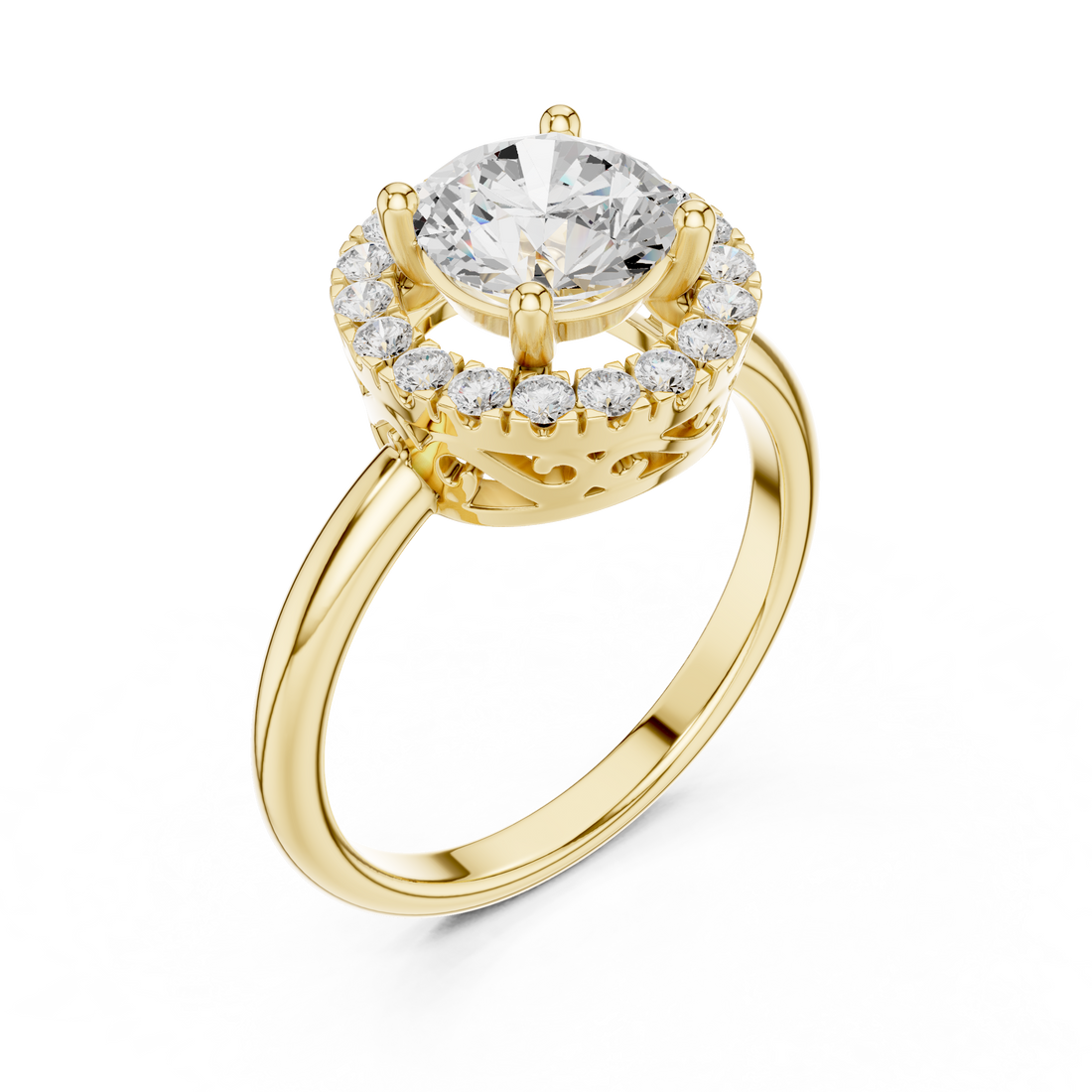 Elegant eternity ring featuring continuous circle of diamonds around the band.