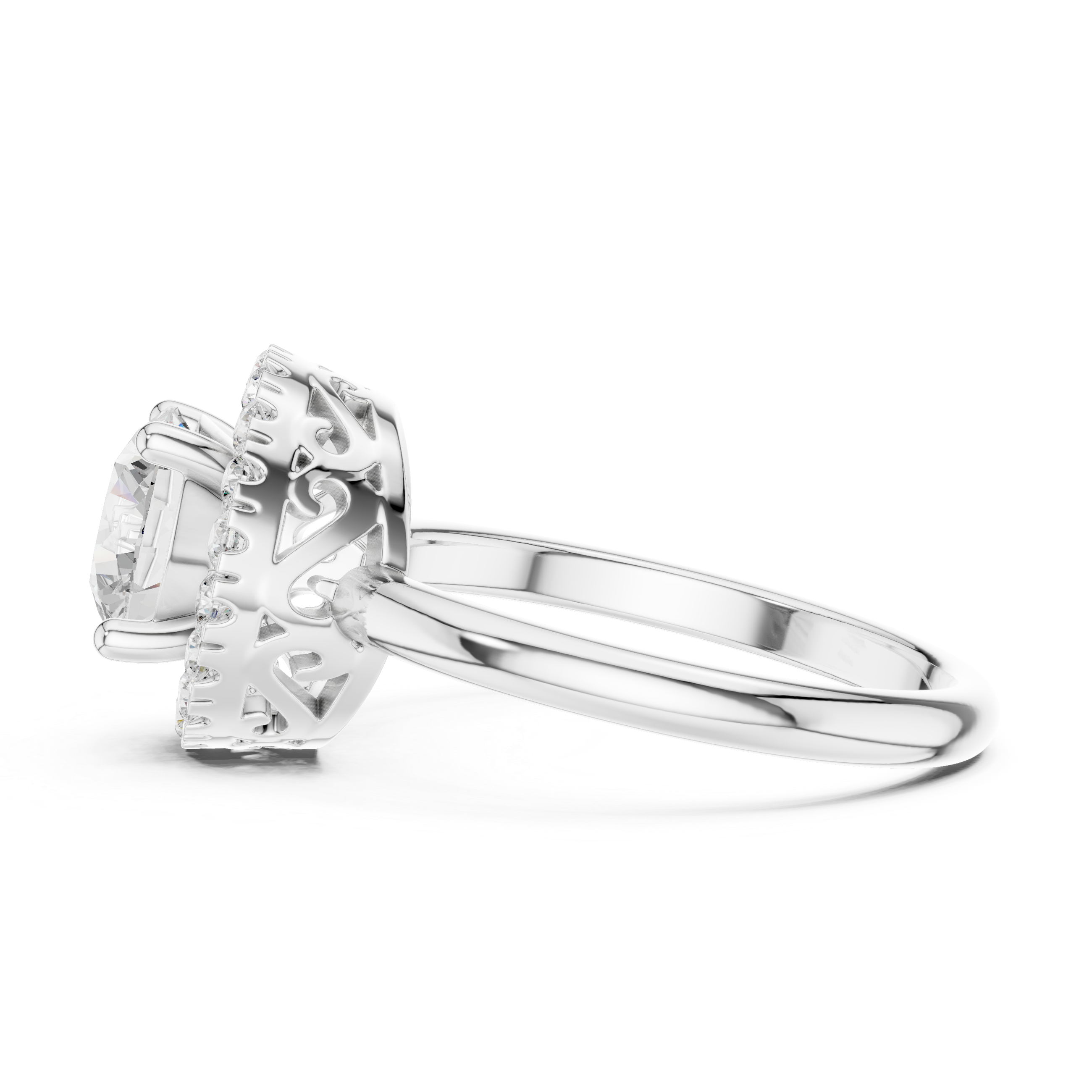 Designer floral diamond ring inspired by blooming flower patterns.
