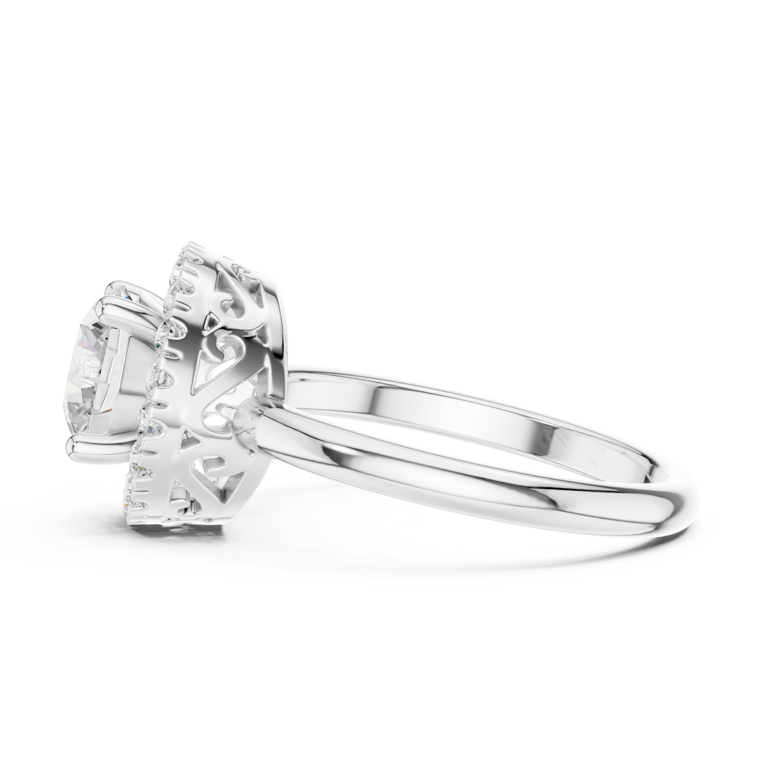 Designer floral diamond ring inspired by blooming flower patterns.