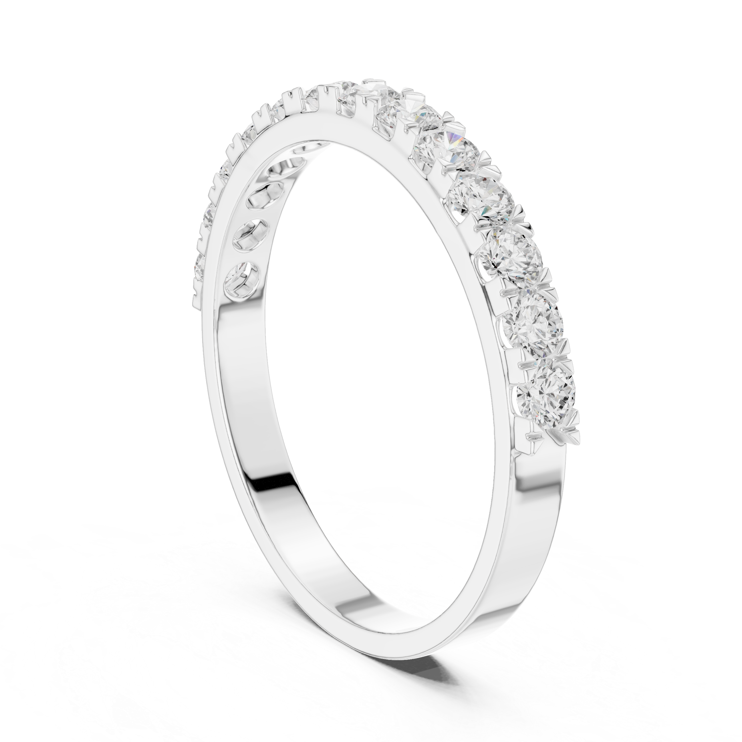 Classic eternity band featuring continuous diamond circle.