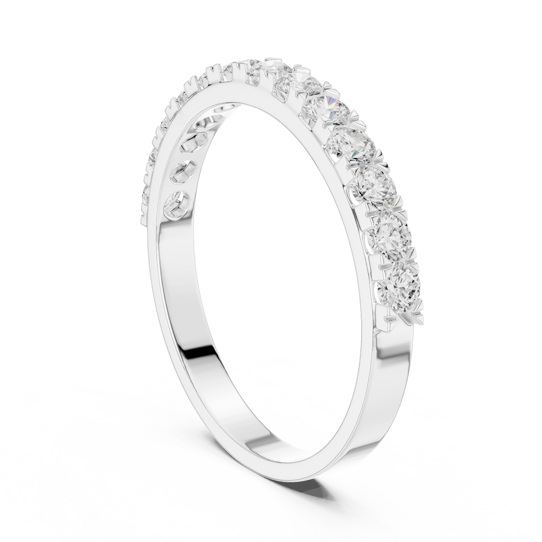 Classic eternity band featuring continuous diamond circle.