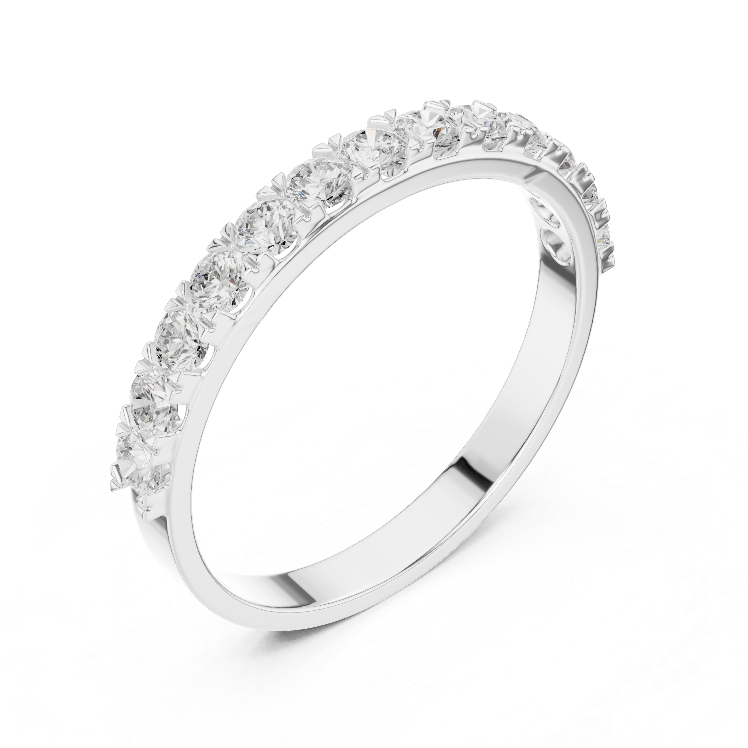 Stylish anniversary ring featuring sparkling stone accents.