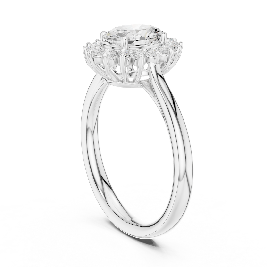 Designer crescent-shaped earrings with curved modern silhouette.
