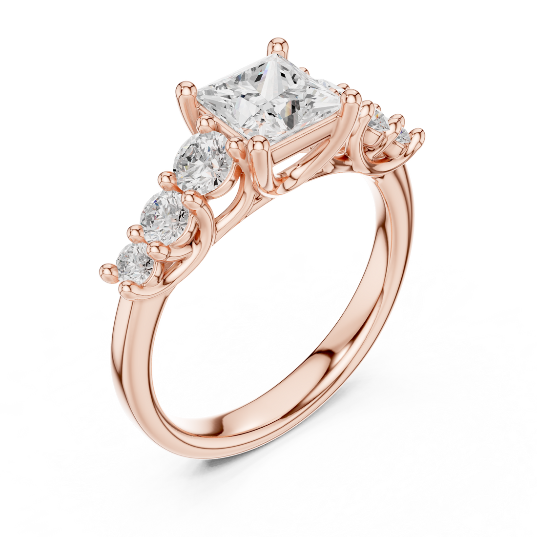 Luxury men's diamond band featuring row of sparkling stones.
