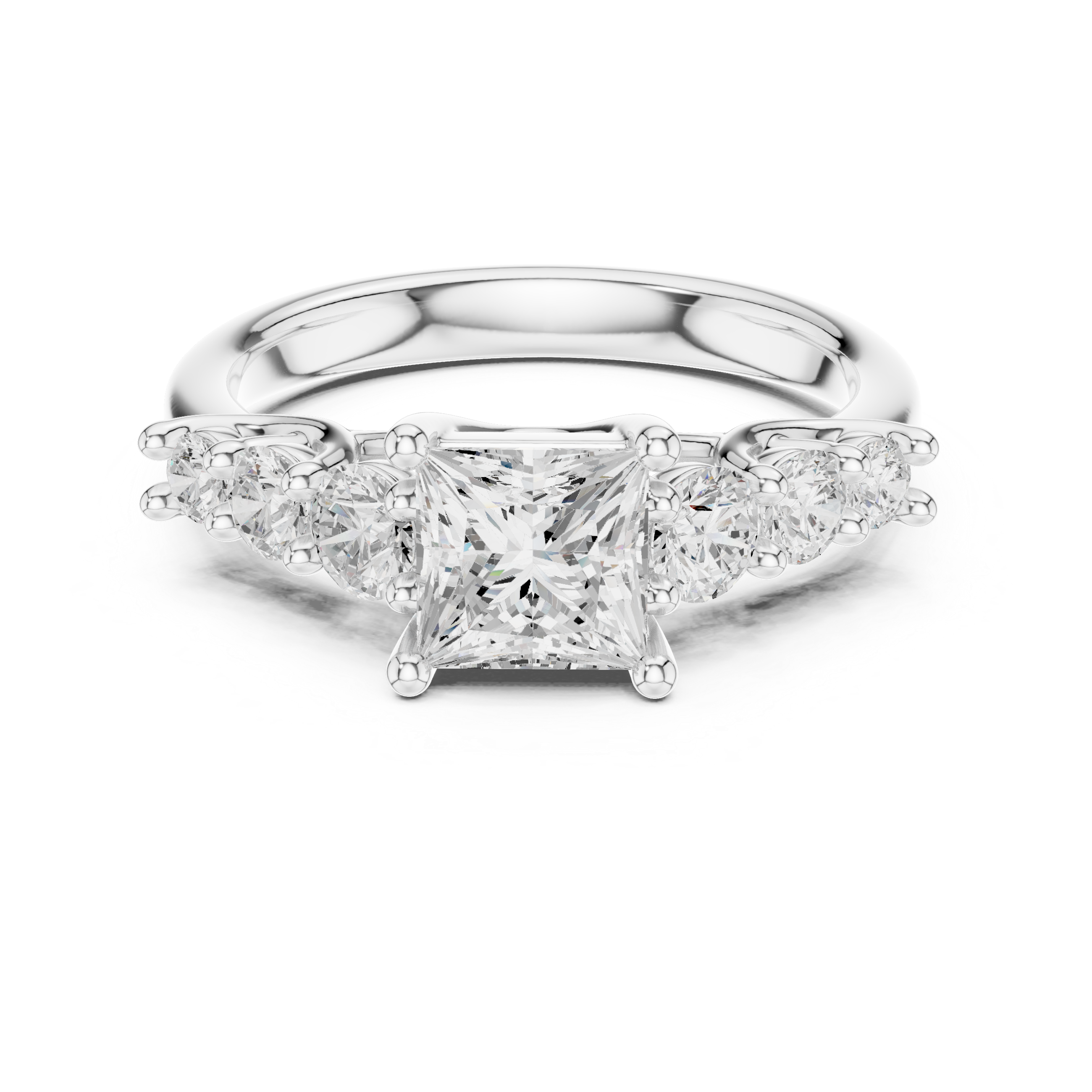 Classic halo cocktail ring featuring large central gemstone.