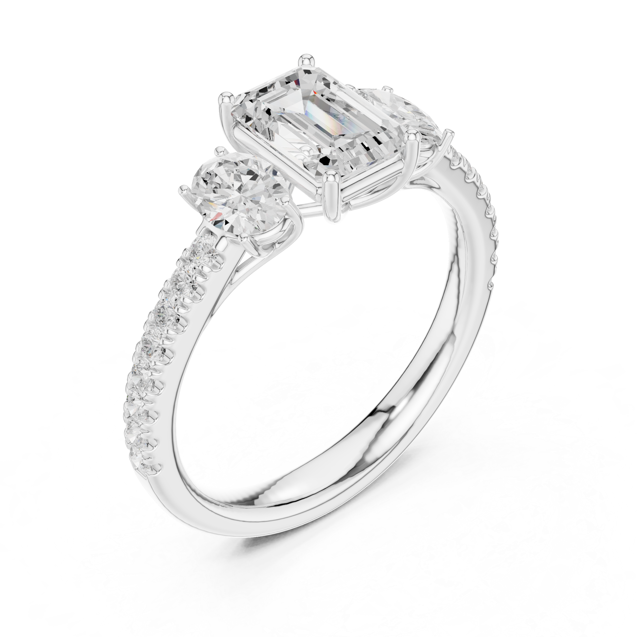 Stylish anniversary ring featuring sparkling stone accents.