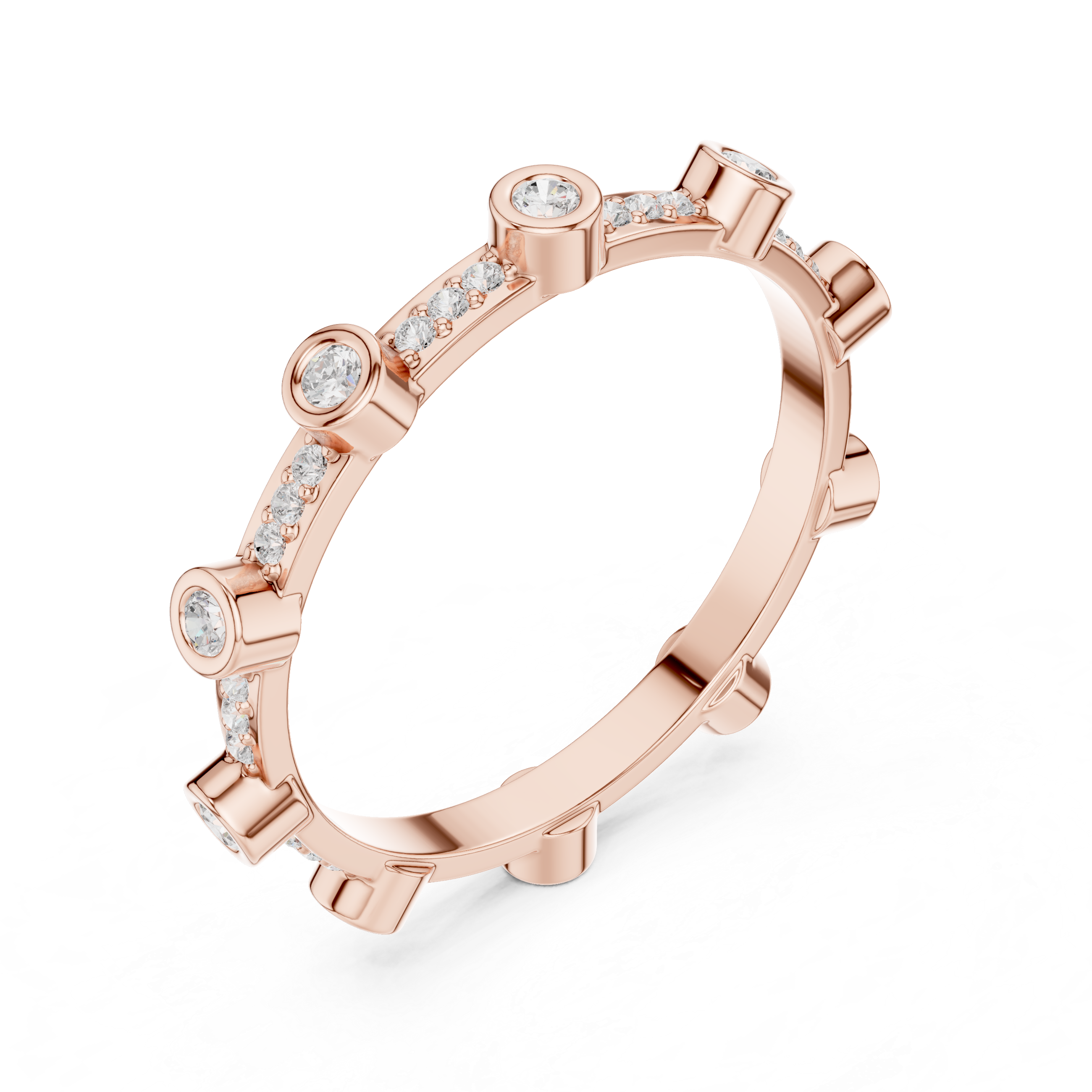 Elegant floral stud earrings crafted with petal-shaped diamond accents.