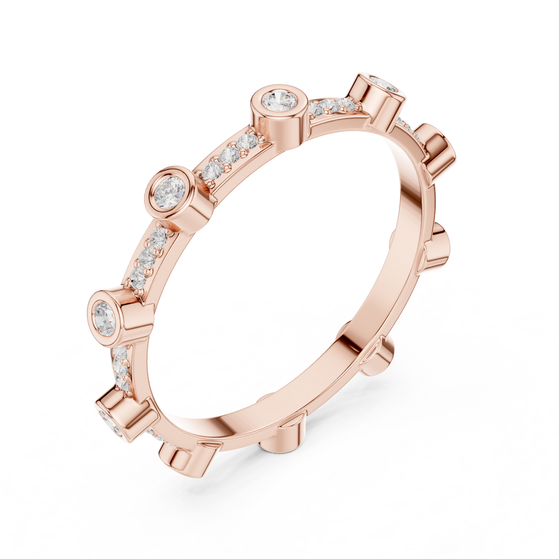 Elegant floral stud earrings crafted with petal-shaped diamond accents.