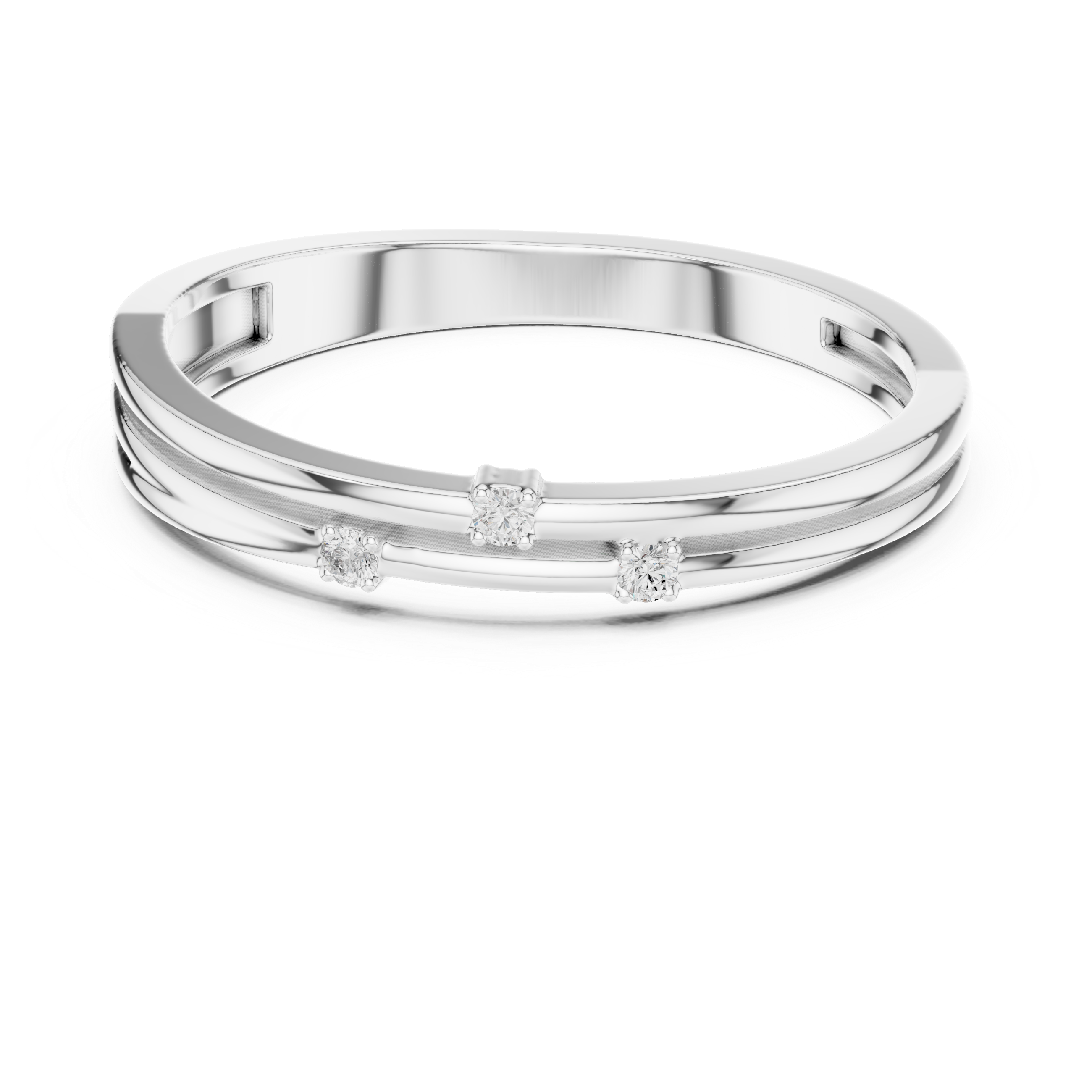 Modern open cuff bracelet with sleek minimal structure.