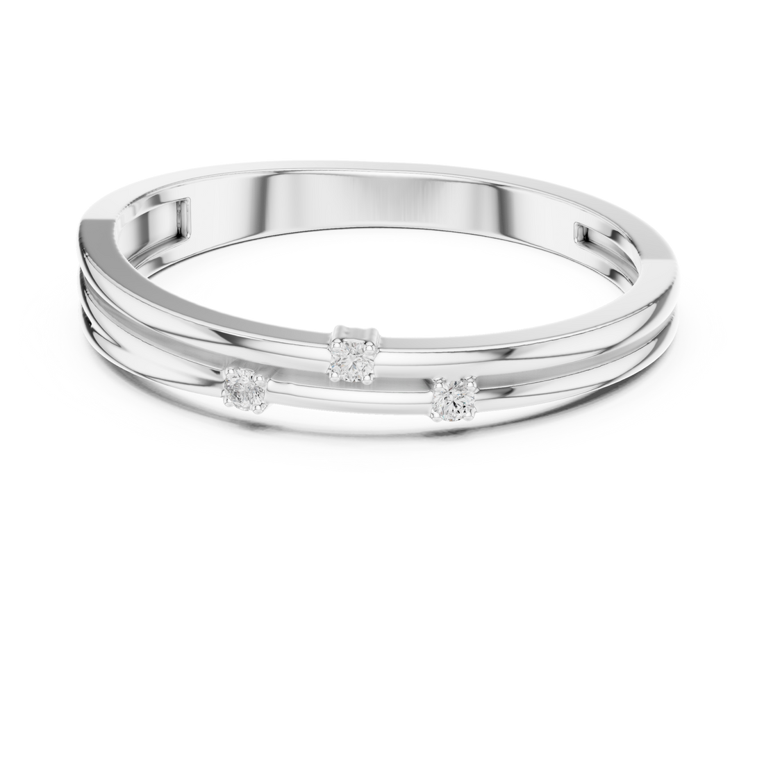 Modern open cuff bracelet with sleek minimal structure.