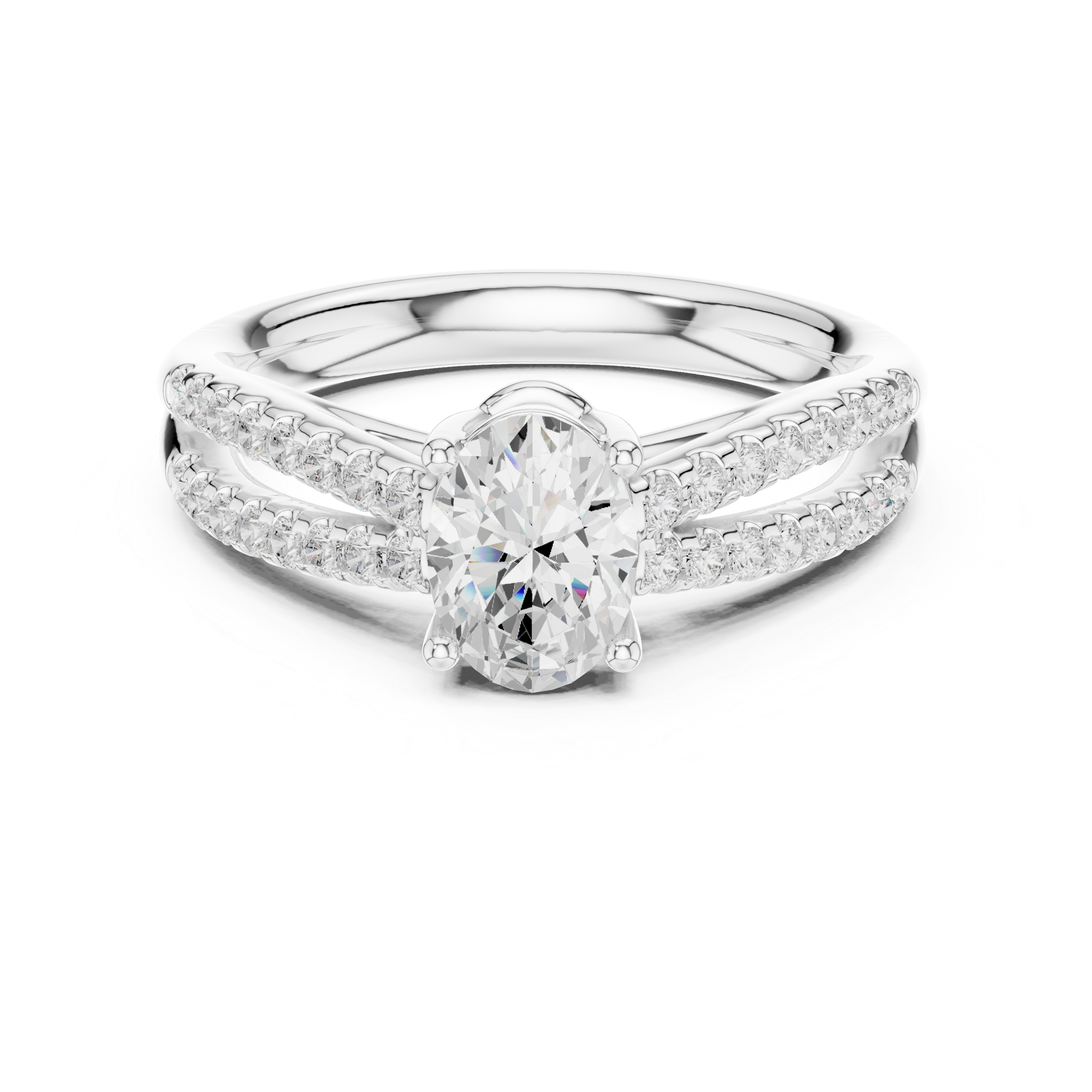 Classic halo cocktail ring featuring large central gemstone.