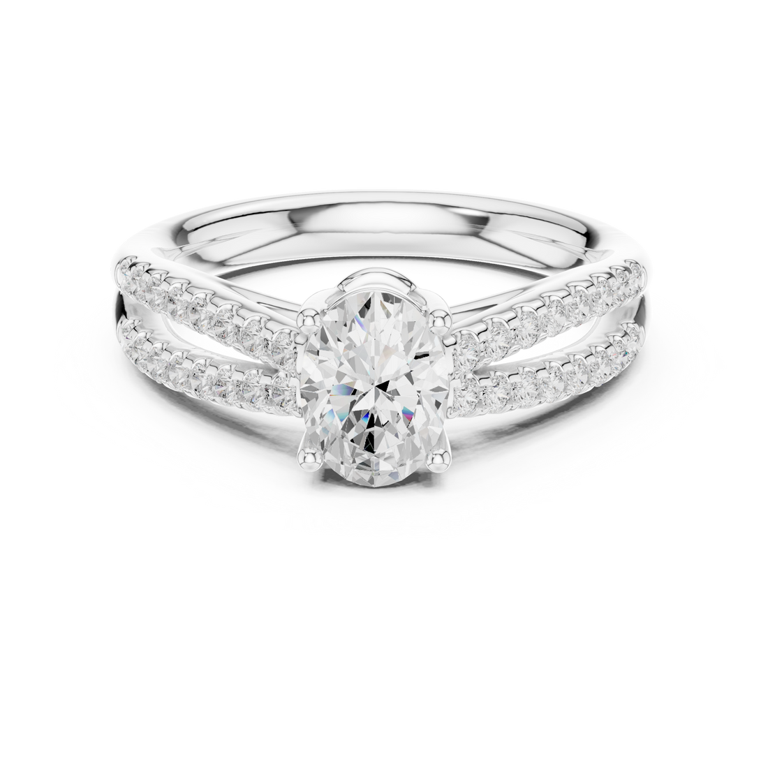 Classic halo cocktail ring featuring large central gemstone.
