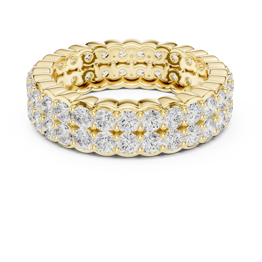 Elegant tennis bracelet featuring uniform diamond pattern.