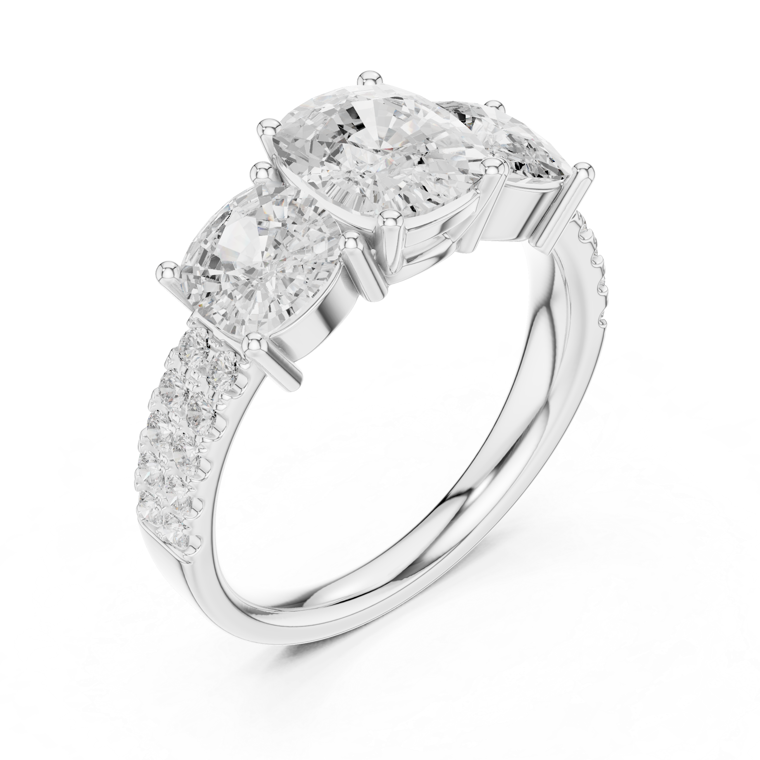 Stylish anniversary ring featuring sparkling stone accents.