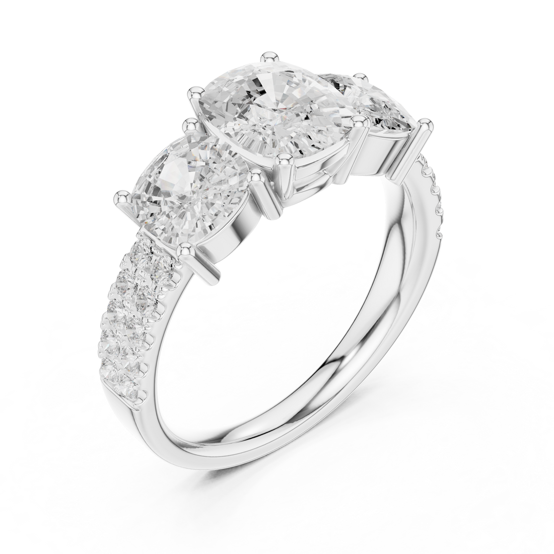 Stylish anniversary ring featuring sparkling stone accents.