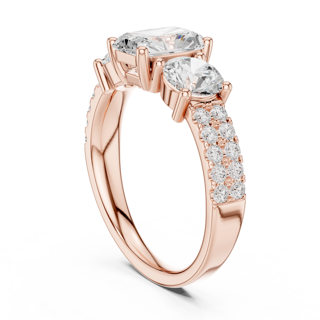 Classic cushion-cut diamond ring with vintage-inspired halo setting and sparkling accents.