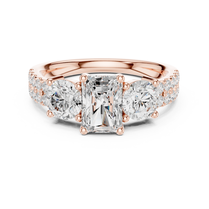 Elegant princess-cut diamond engagement ring with brilliant center stone and slim polished gold band.