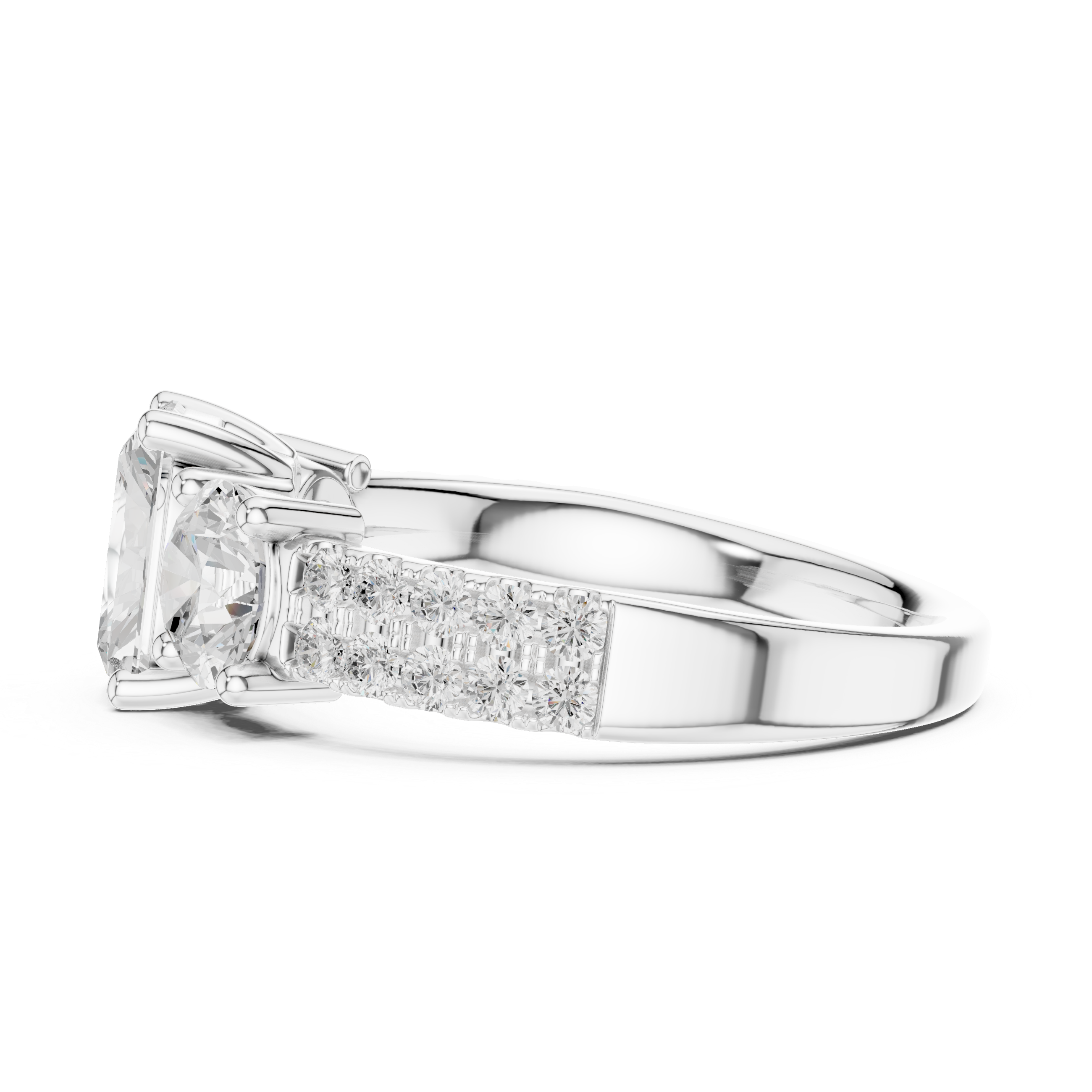 Designer floral diamond ring inspired by blooming flower patterns.