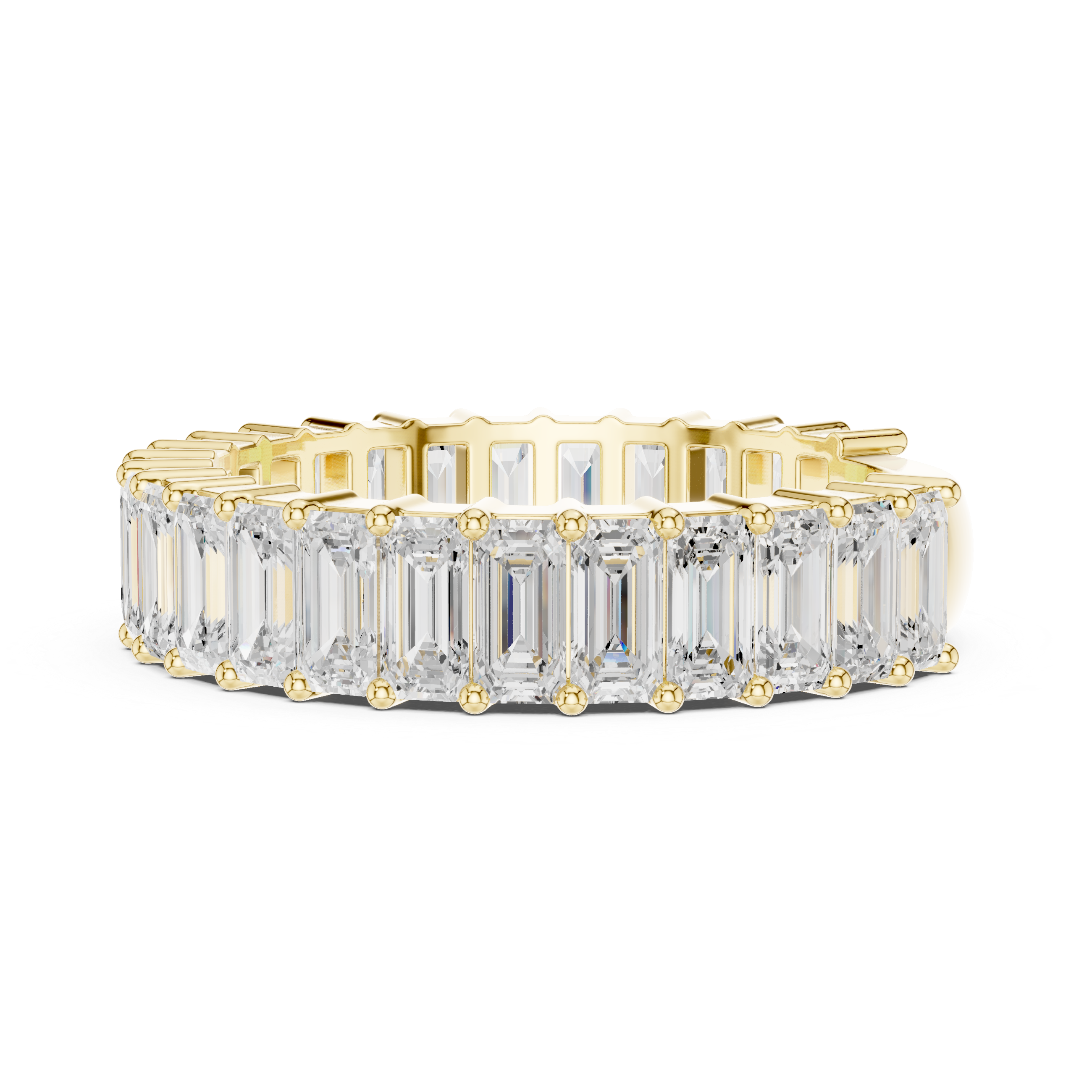 Stylish multi-band ring featuring layered metal structure.