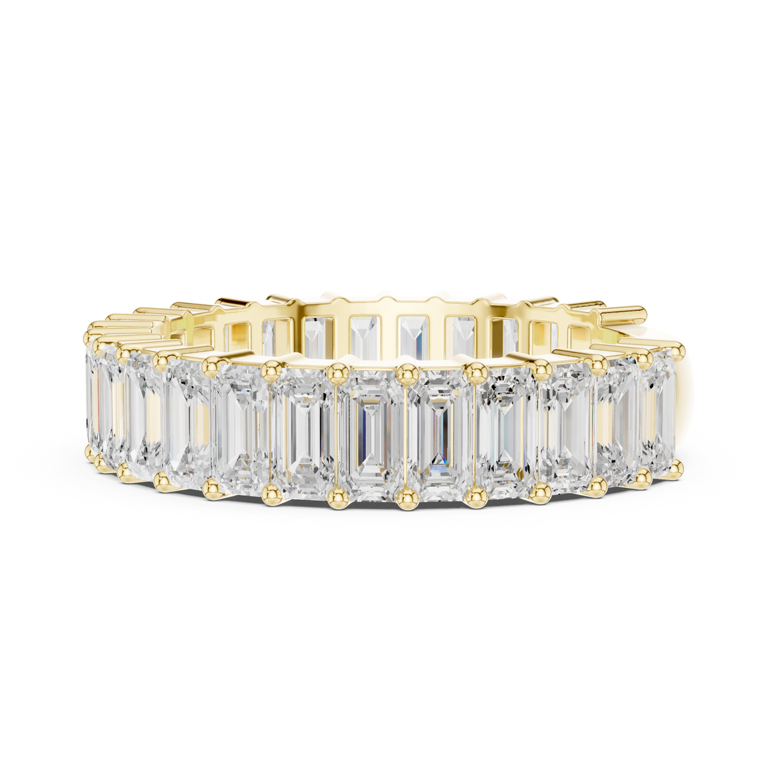 Stylish multi-band ring featuring layered metal structure.