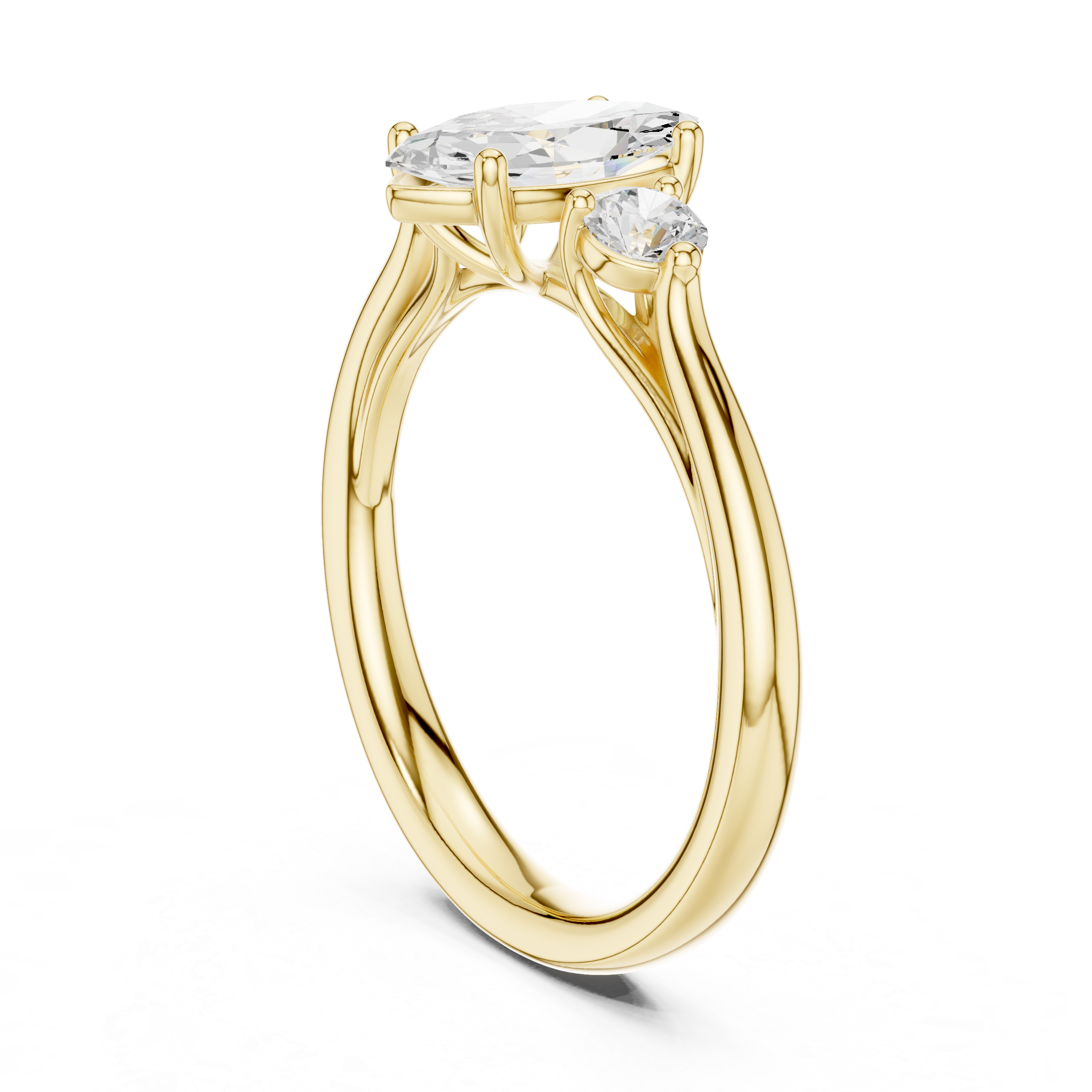 Modern promise ring featuring minimalist structure.
