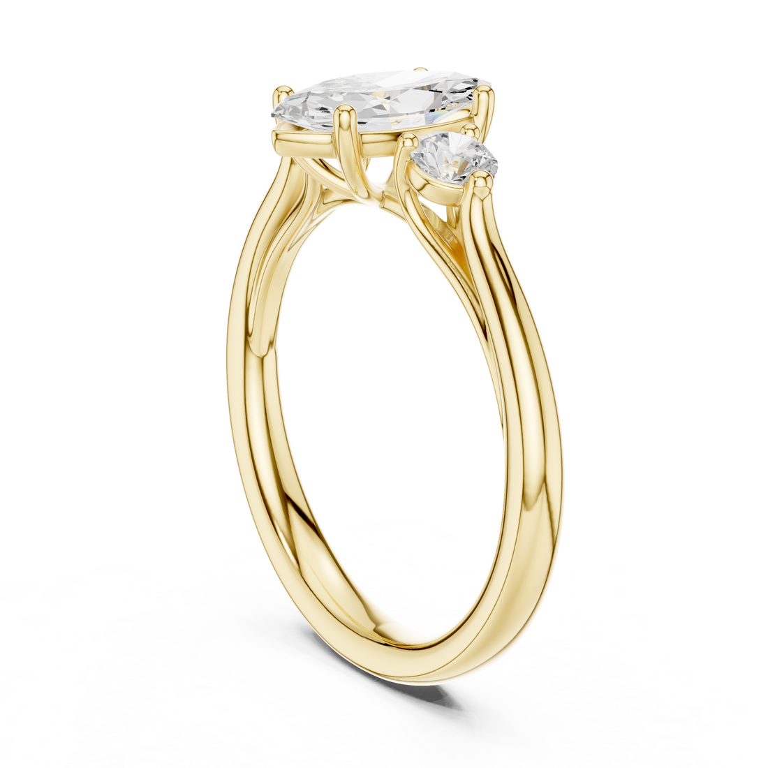 Modern promise ring featuring minimalist structure.