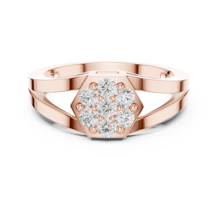Cushion Halo Cluster Diamond Ring with Pavé Band