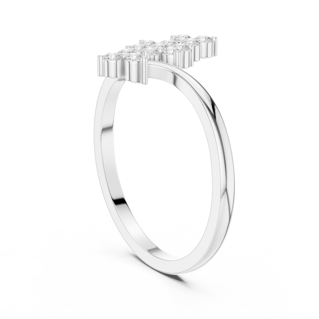 Stylish marquise diamond ring with elongated shape and delicate prong setting.