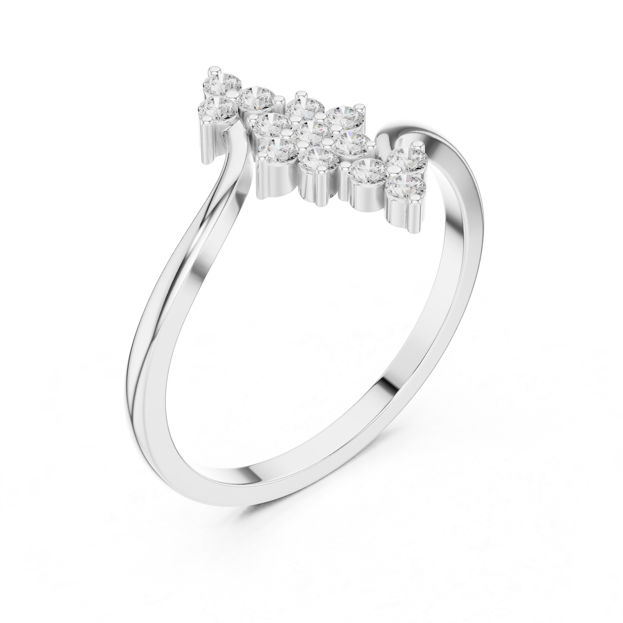 Modern three-stone diamond ring symbolizing past present and future with elegant design.