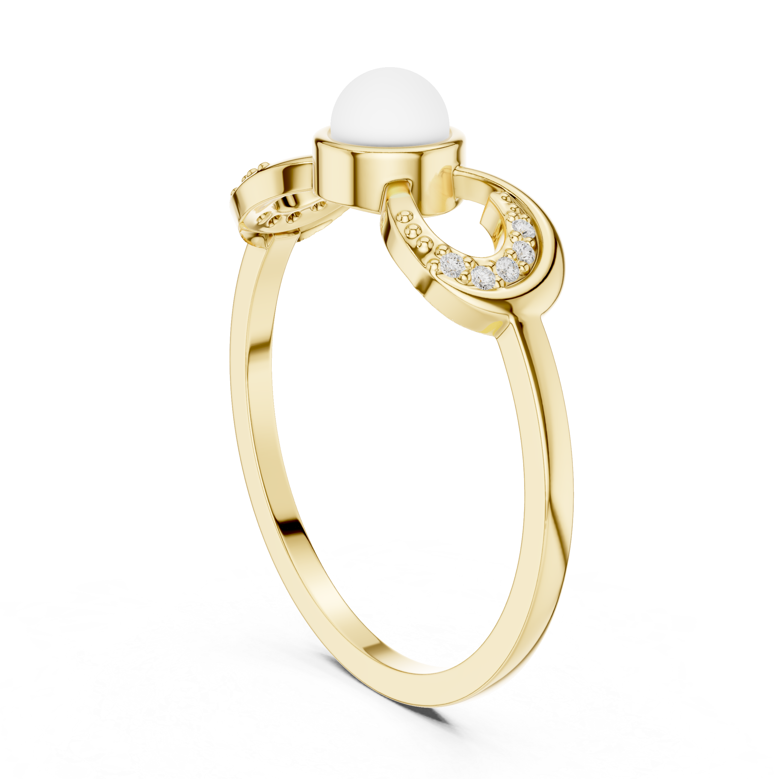 Designer crescent-shaped earrings with curved modern silhouette.