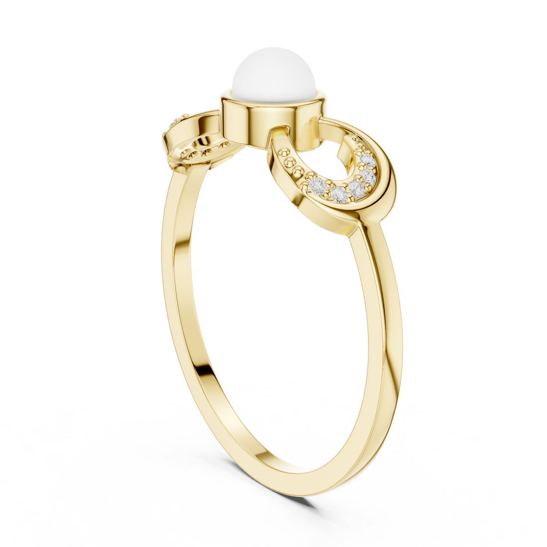 Designer crescent-shaped earrings with curved modern silhouette.