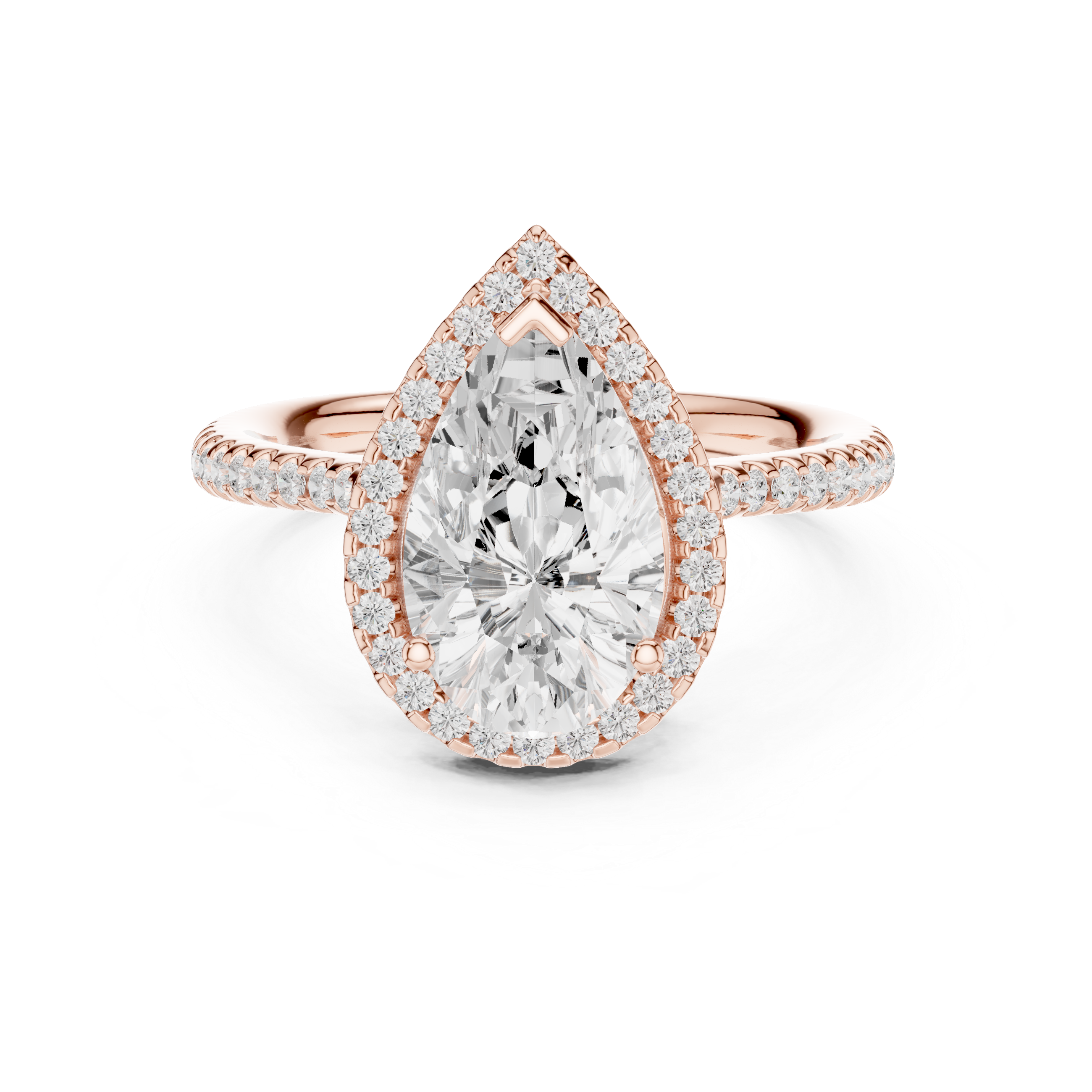 Pear Cut Blue Gemstone Halo Diamond Engagement Ring