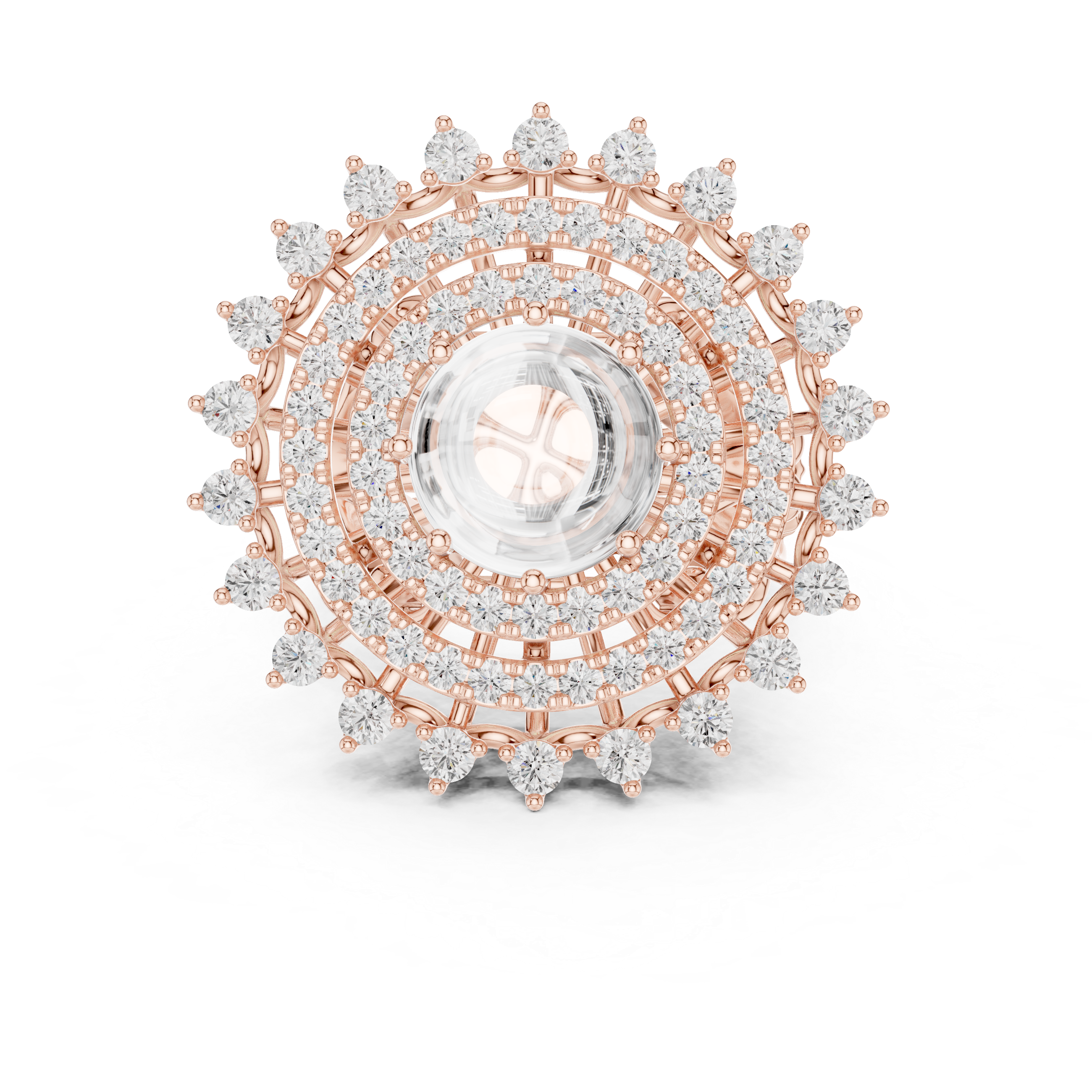 Blue Cabochon Halo Diamond Statement Ring