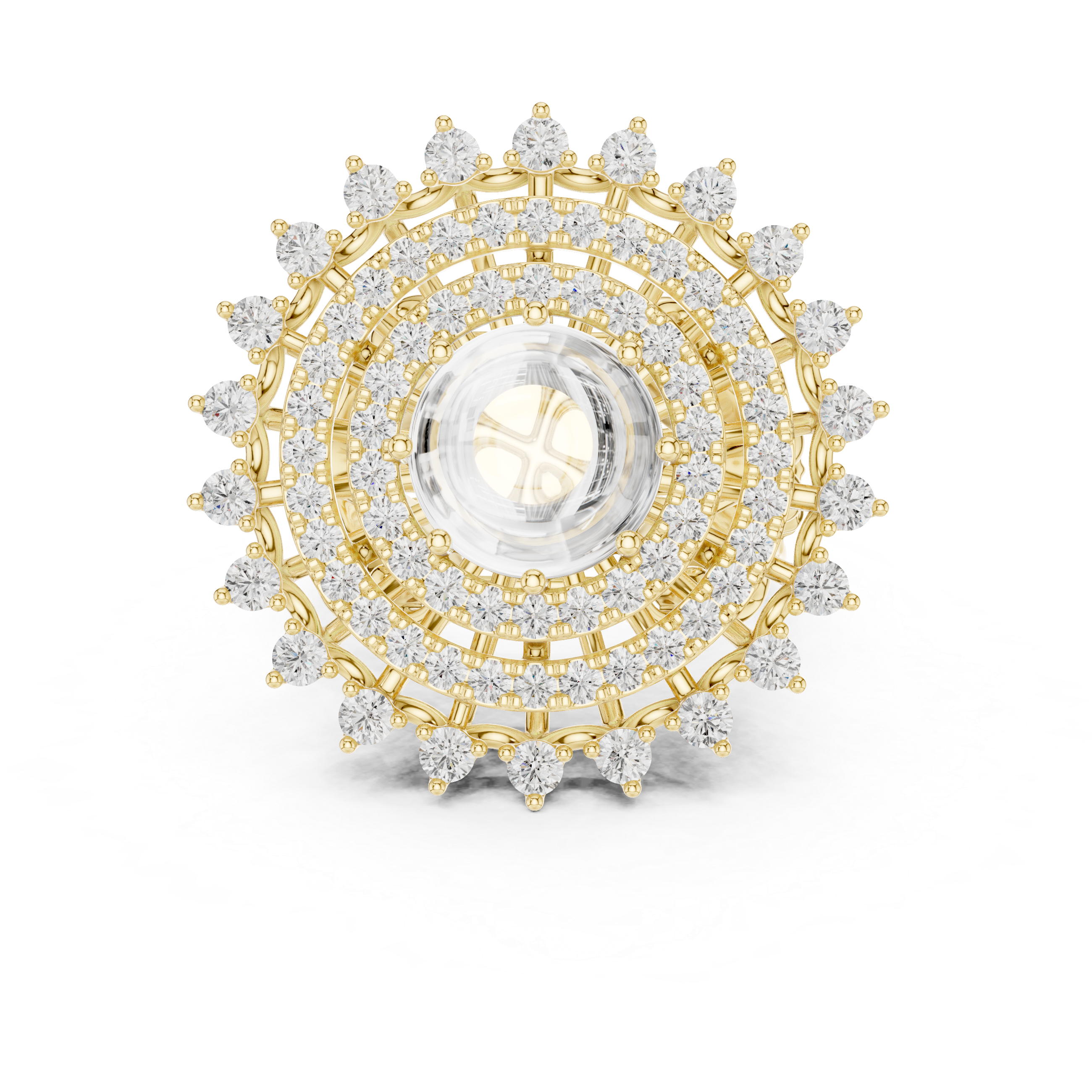 Blue Cabochon Halo Diamond Statement Ring