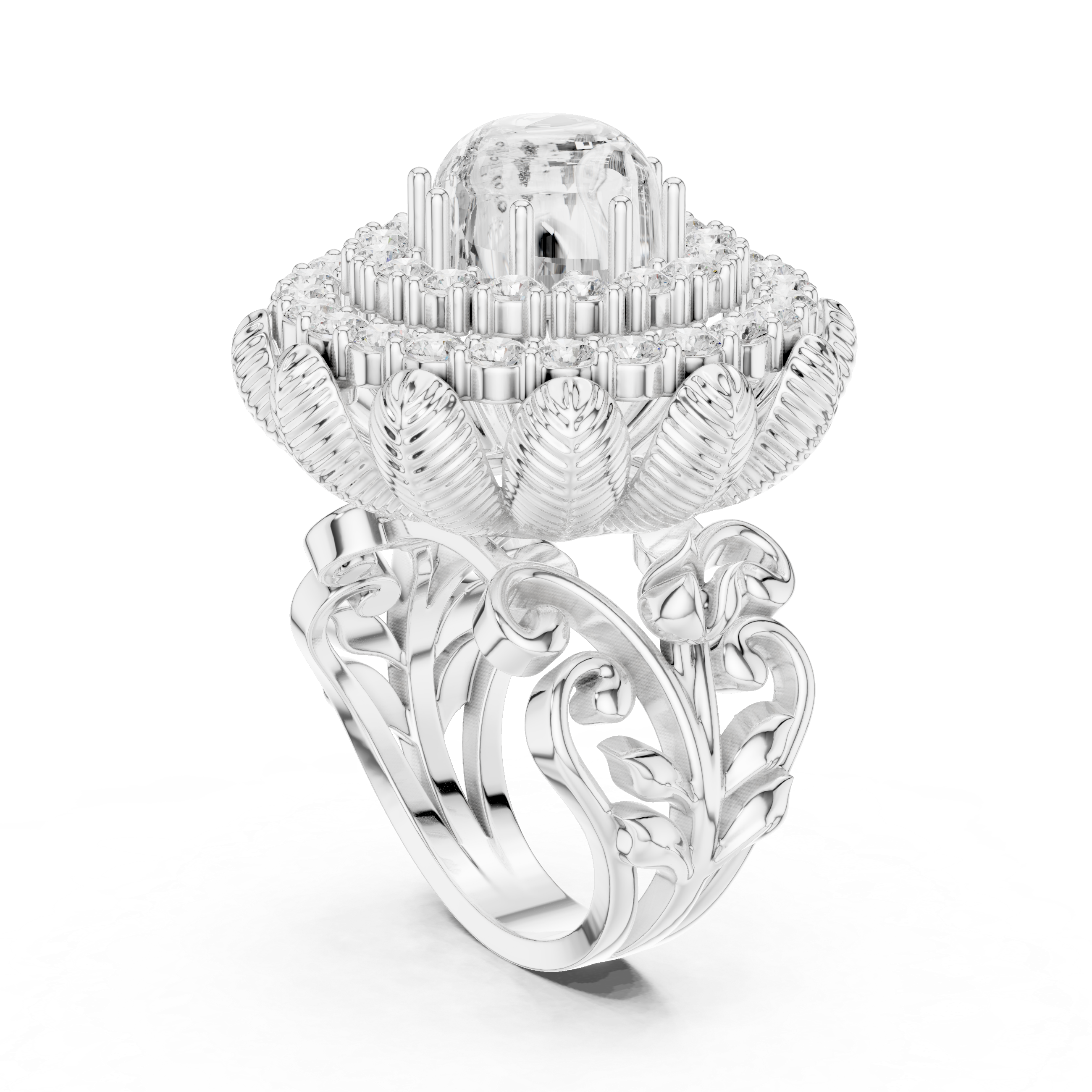 Classic cushion-cut diamond ring with vintage-inspired halo setting and sparkling accents.