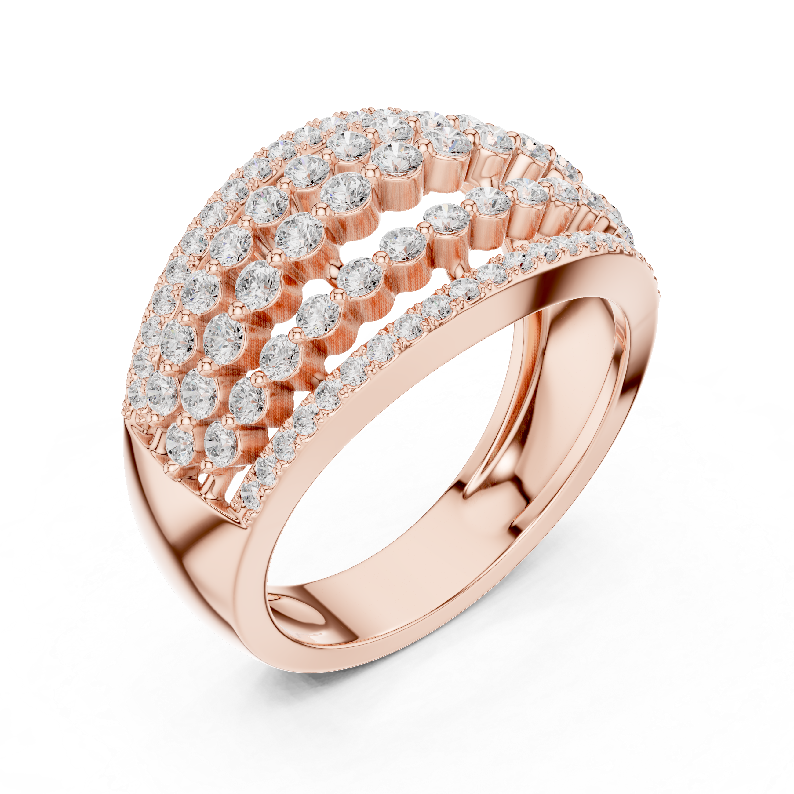 Luxury designer ring featuring artistic sculptural appearance.