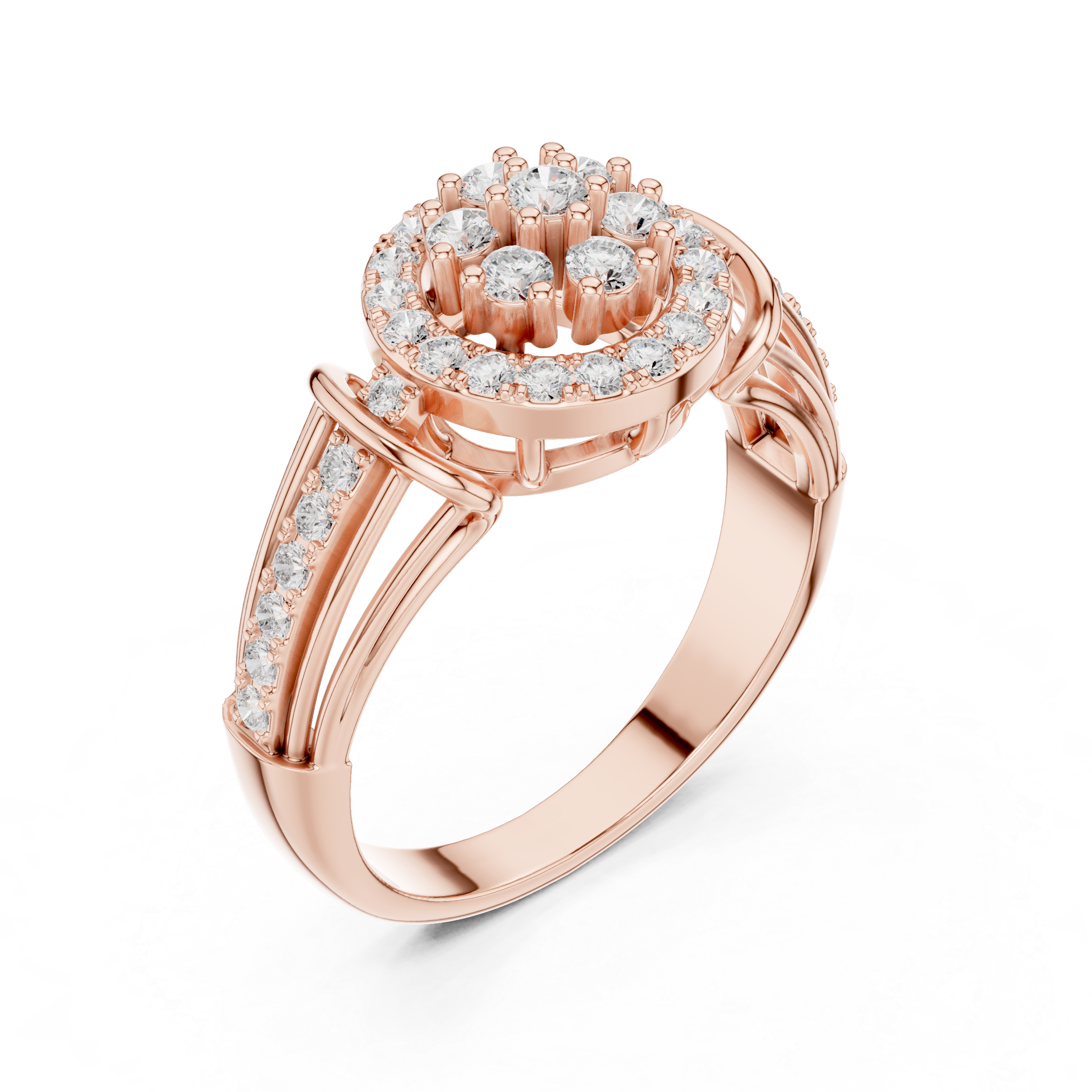 Elegant princess-cut diamond engagement ring with brilliant center stone and slim polished gold band.