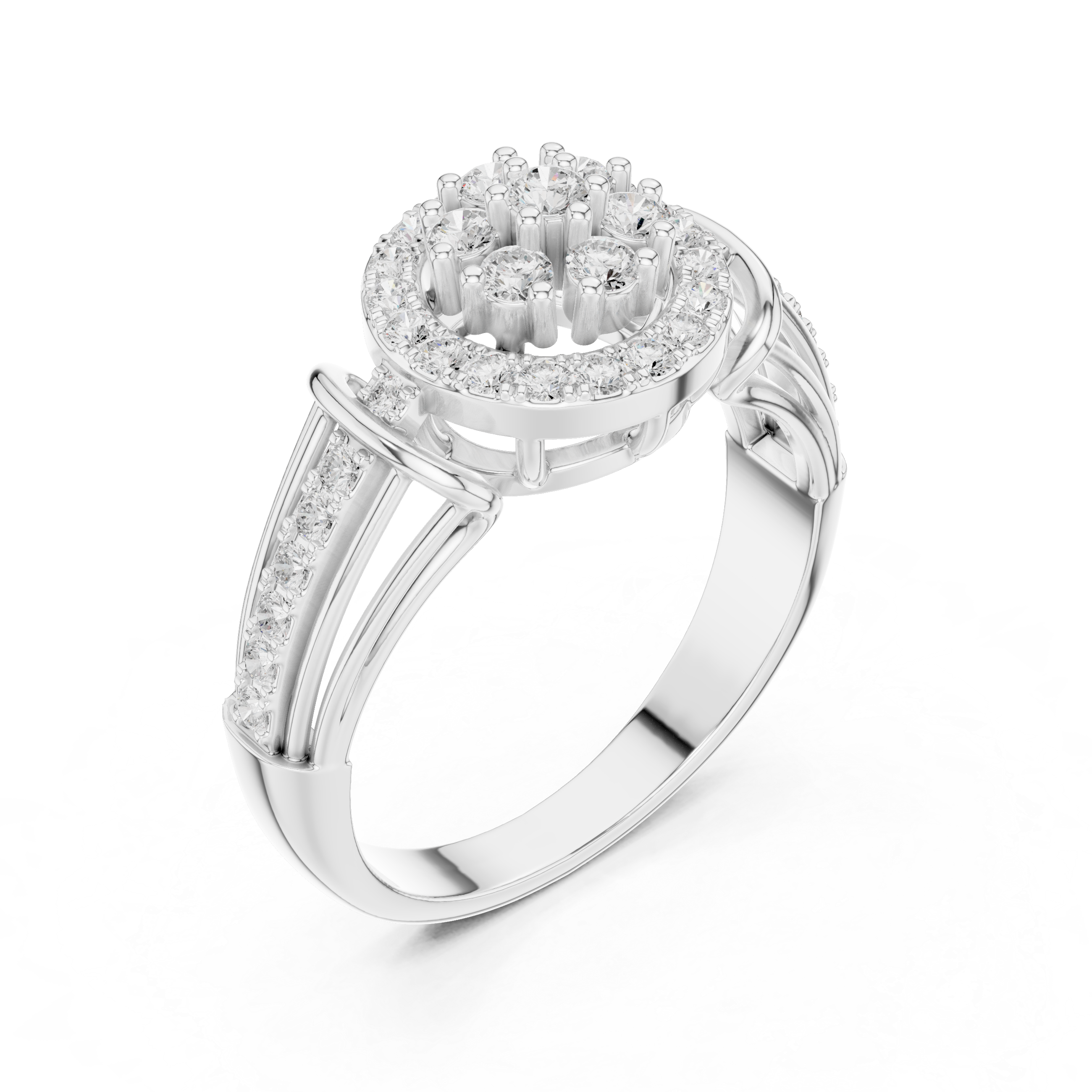 Stylish marquise diamond ring with elongated shape and delicate prong setting.