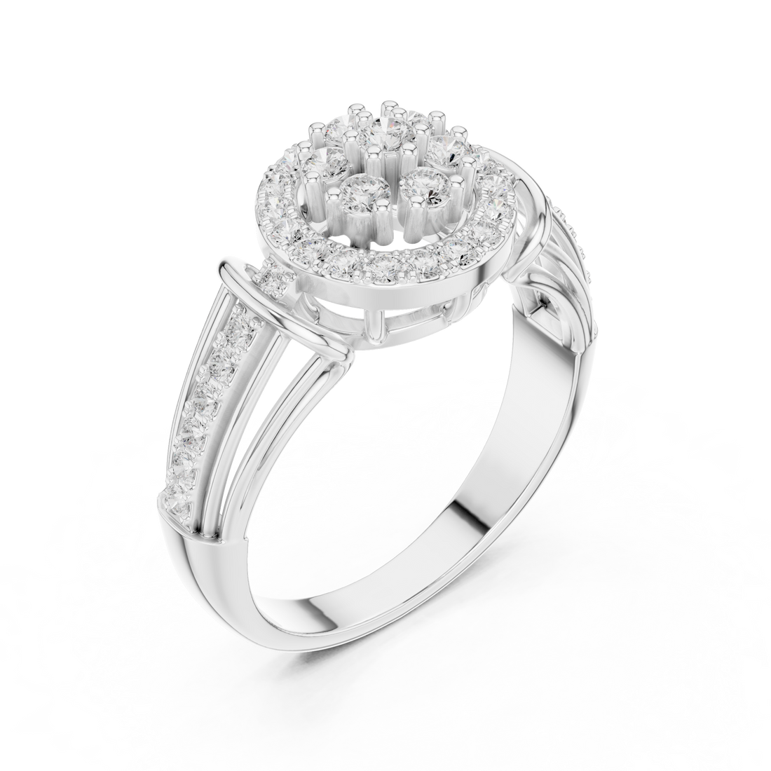 Stylish marquise diamond ring with elongated shape and delicate prong setting.