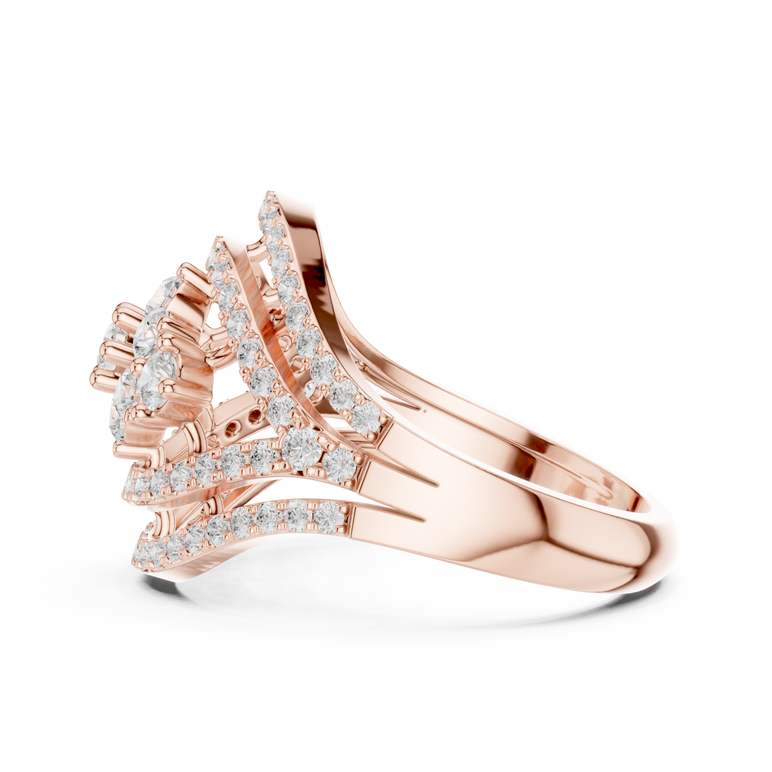 Luxury diamond jacket earrings designed to surround central stud stones.